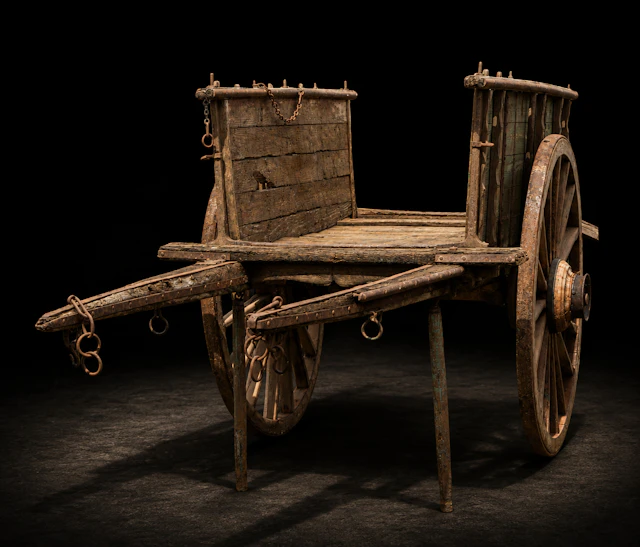 Antique farm cart, Castilian Popular School, 19th Century