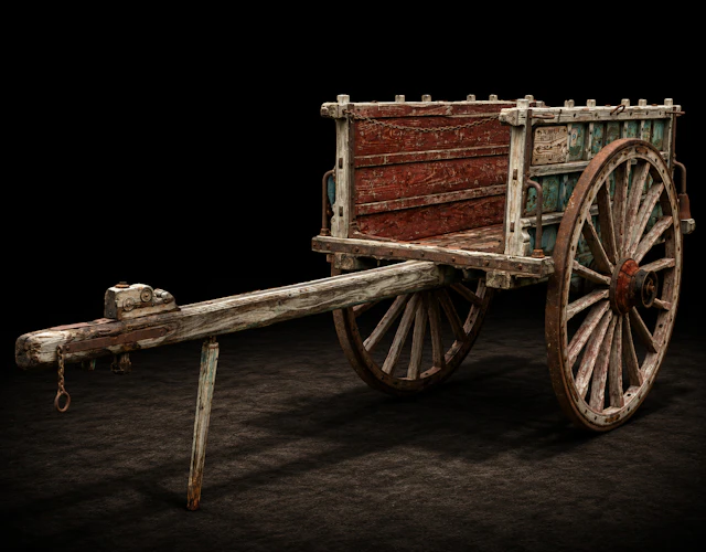 Traditional farm cart, Spanish Folk School, 19th century