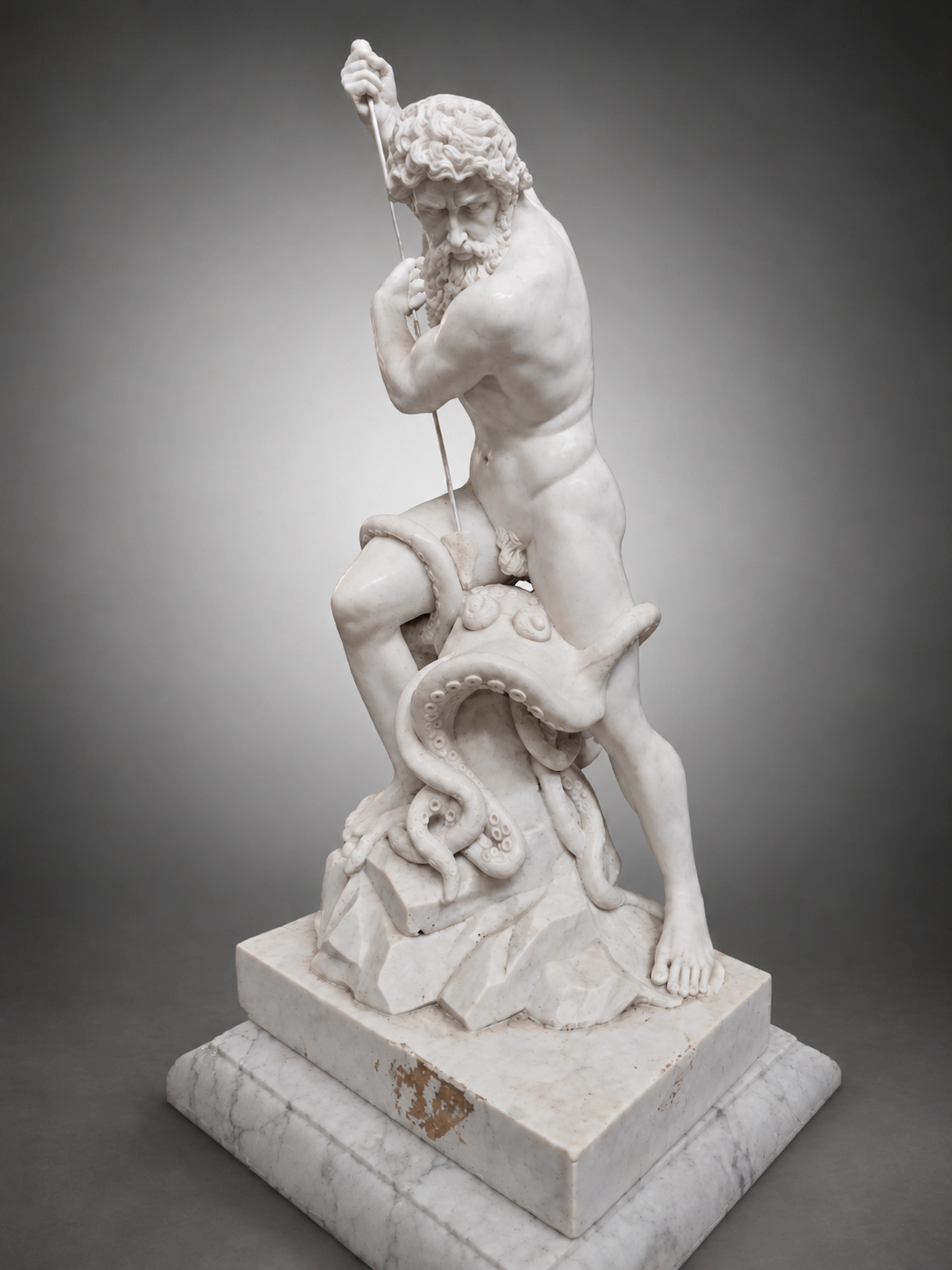Marble sculpture of Neptune, Italy, 19th-20th centuries