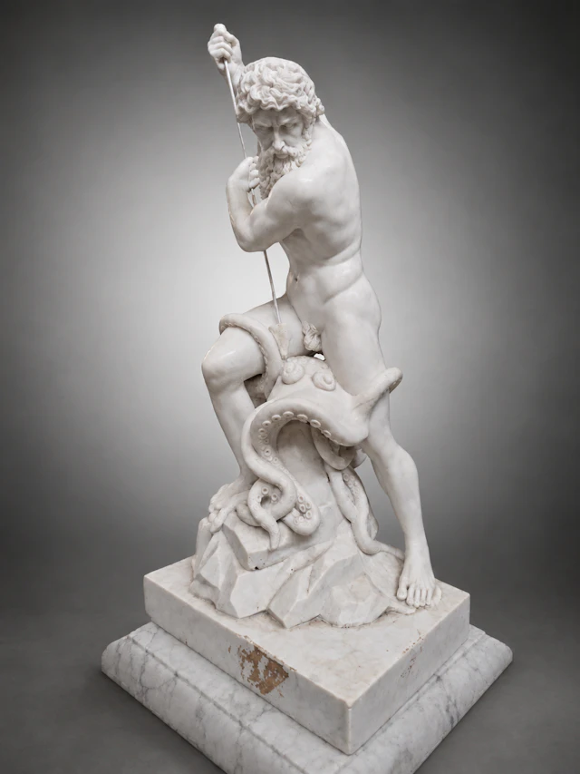Marble sculpture of Neptune, Italy, 19th-20th centuries