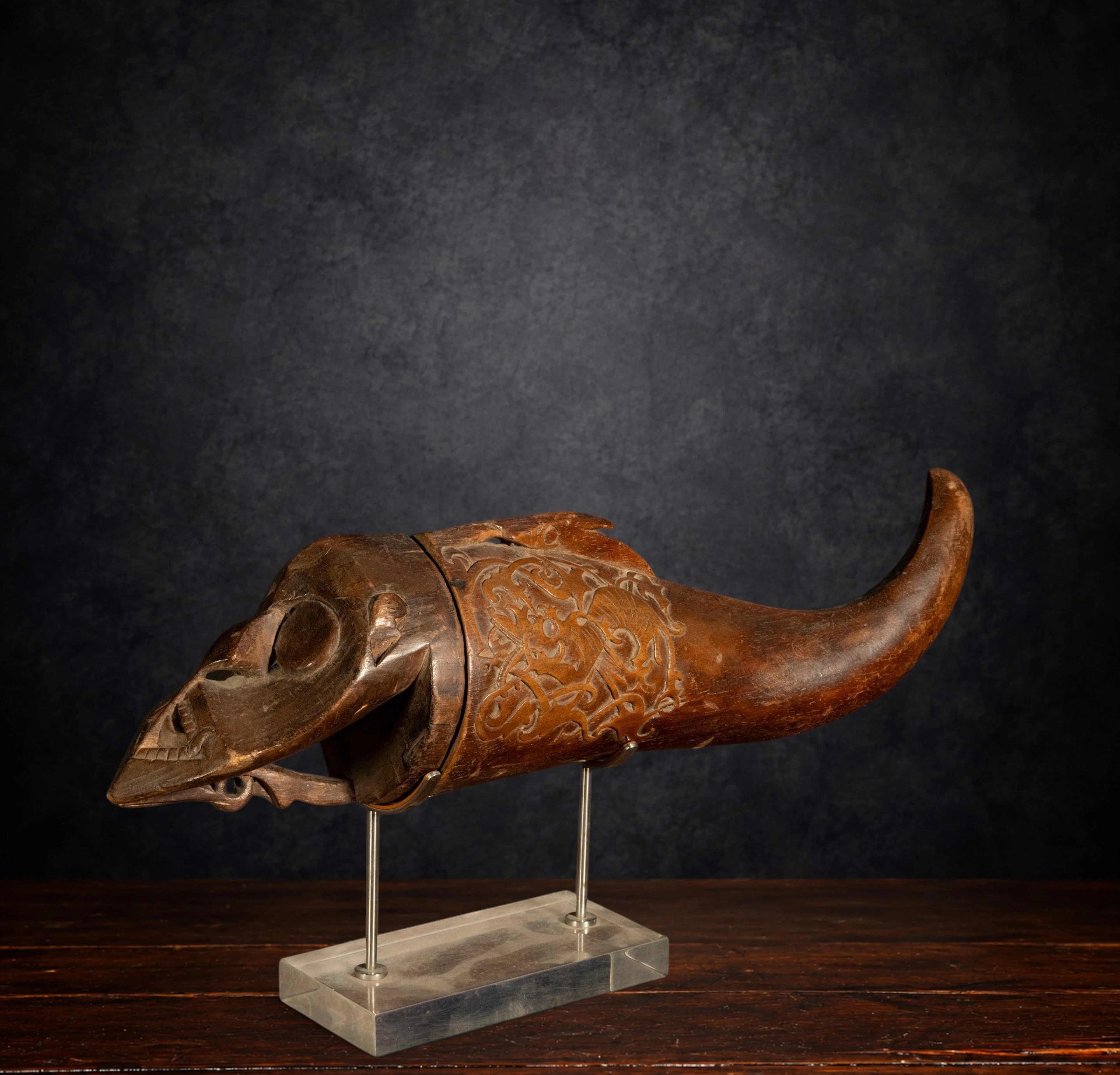 Indonesian Colonial Art - Rare Medicine Fish Box - Indonesia - 19th Century AD