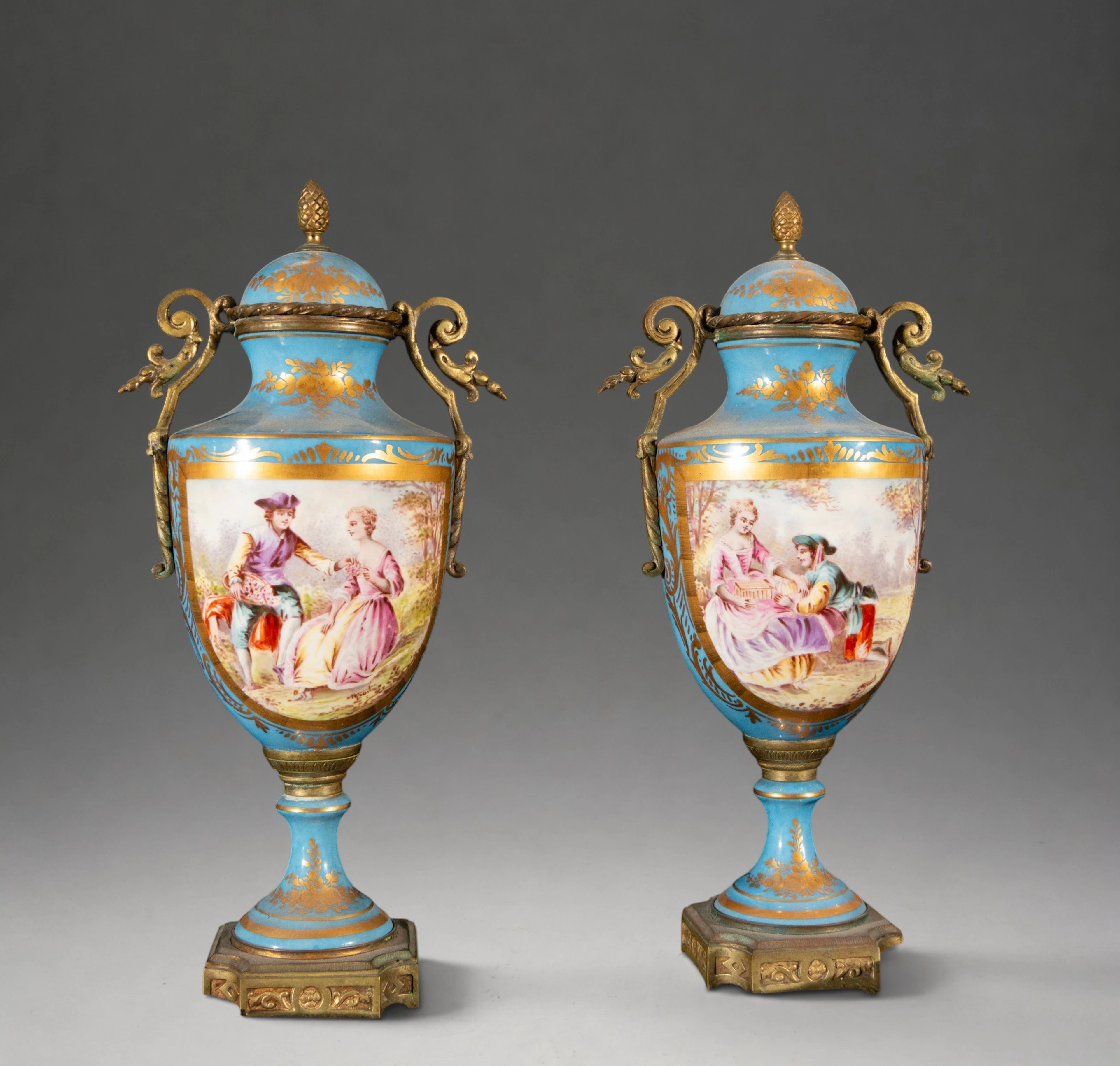 Pair of Sèvres style vases – French School – 19th century