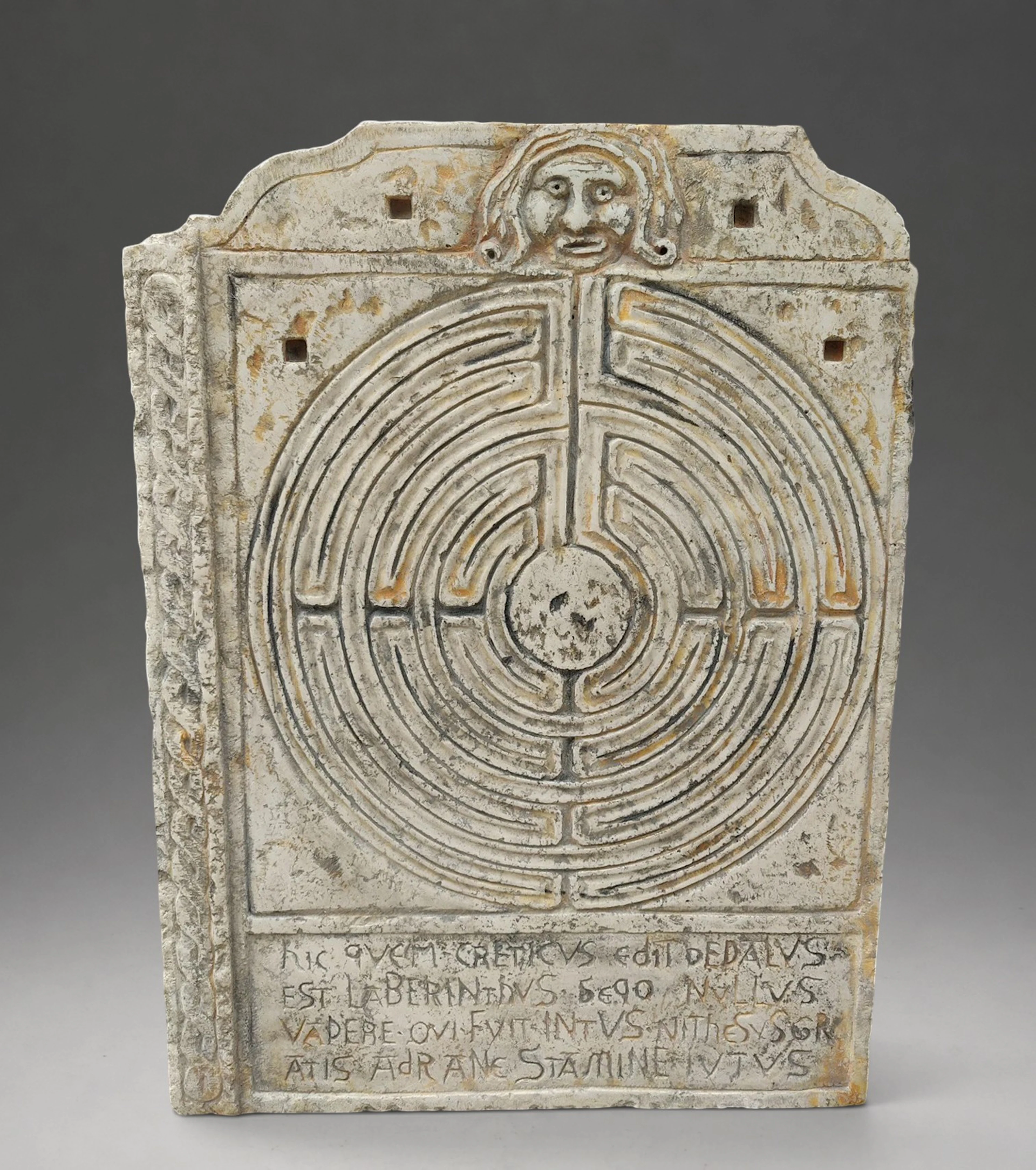 Marble bas-relief depicting the labyrinth of Theseus and Ariadne