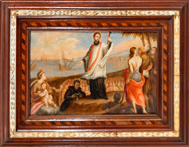 Jesuit saint preaching, probably Saint Francis Xavier – New Spain