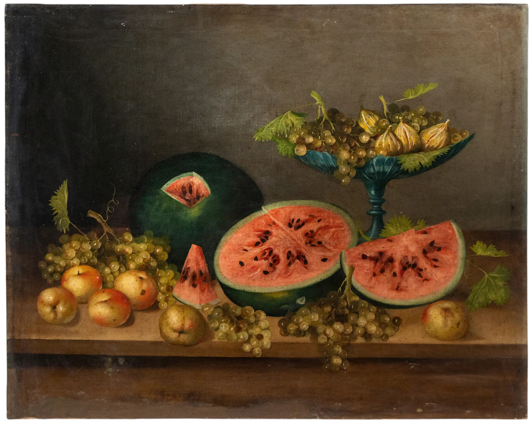 Still Life with Watermelon – European School – 19th Century