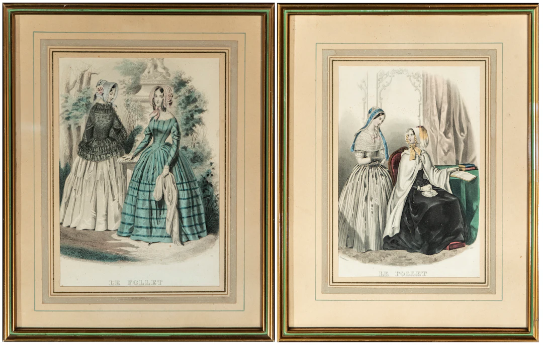 Pair of fashion prints “Le Follet” – France – 19th century