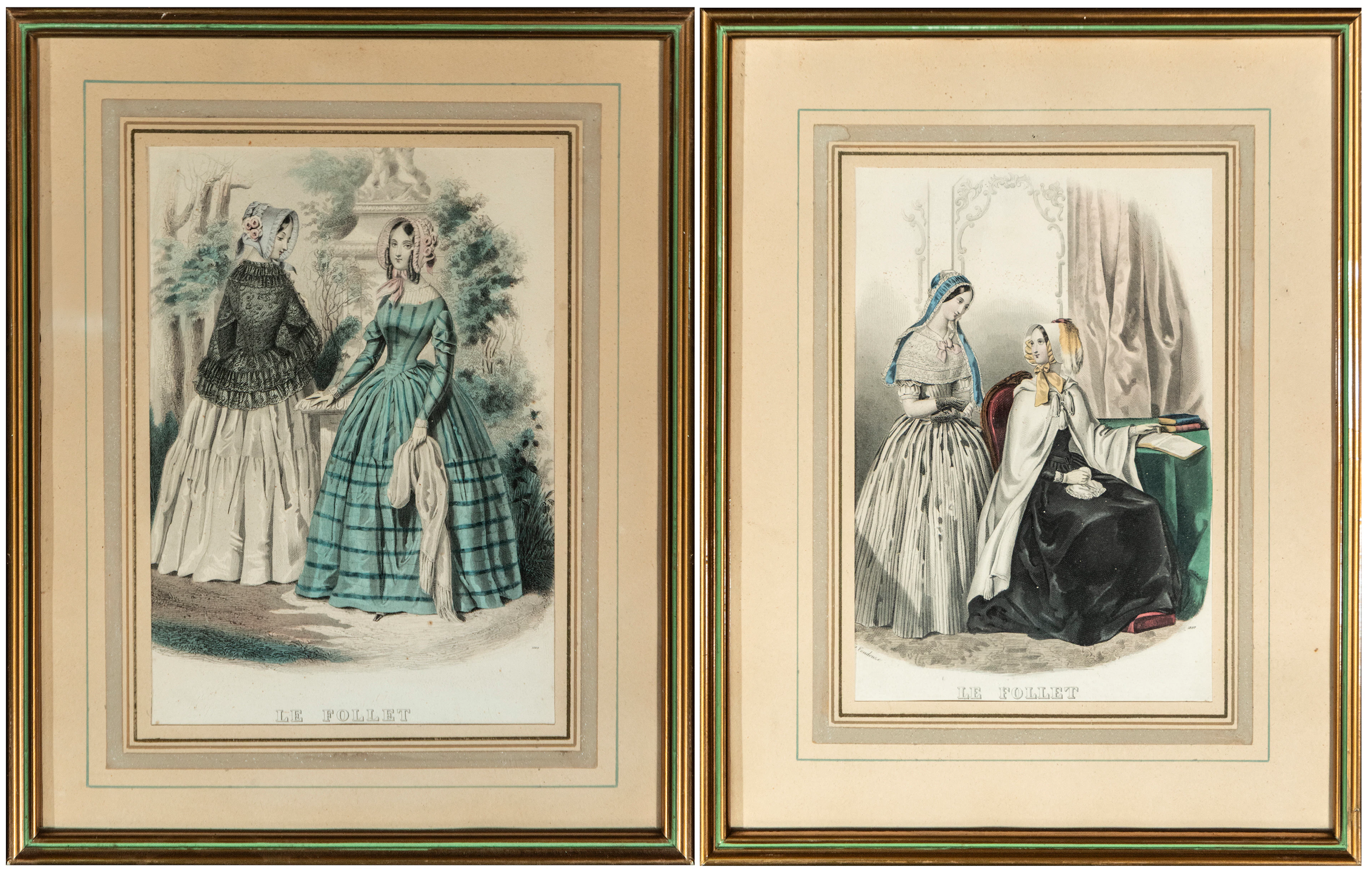Pair of fashion prints “Le Follet” – France – 19th century