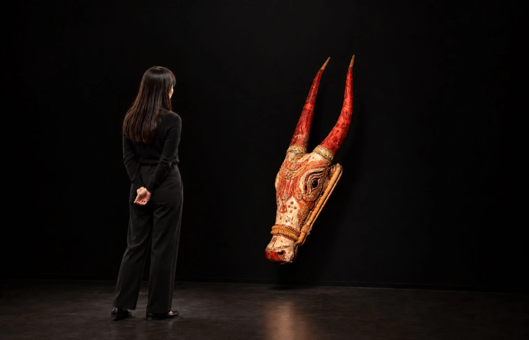 Exquisite and Monumental Indian Cow Head circa 1800