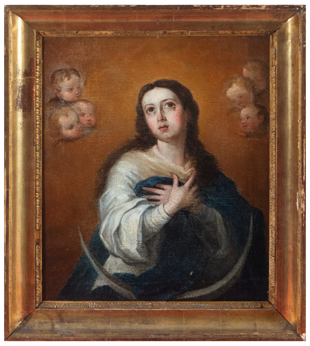 Immaculate Conception with Cherubs – Spanish School of Murillo – 18th Century