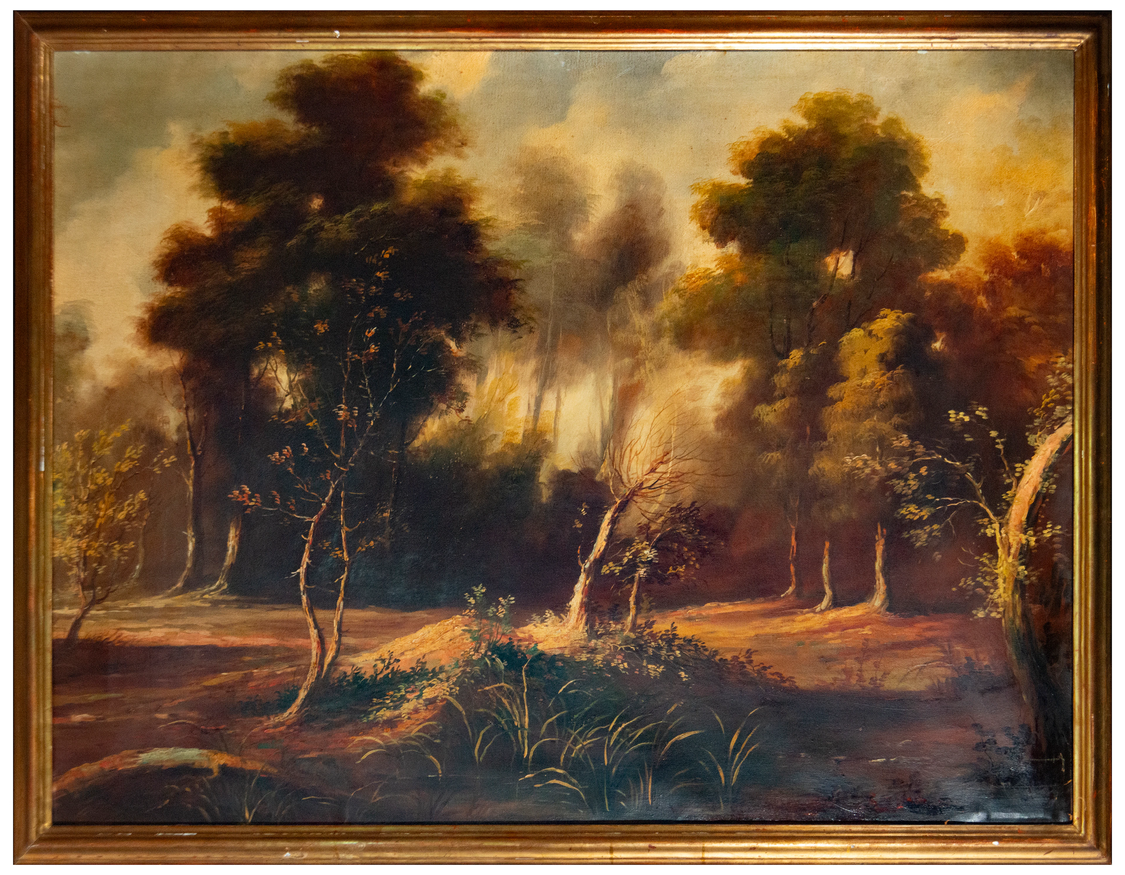 Wooded landscape with path – Central European school – 19th century