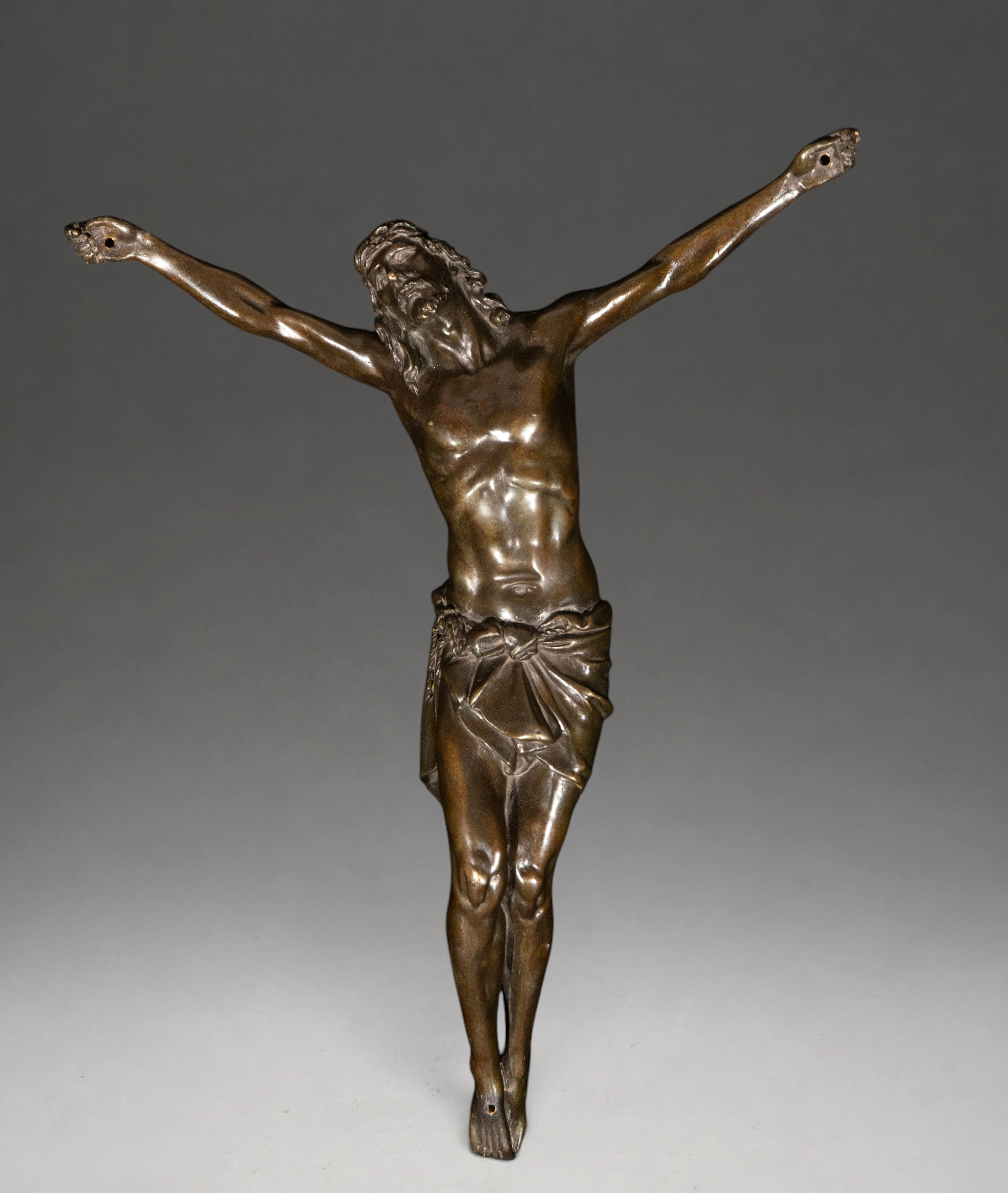 Christ crucified in patinated bronze – Italian School – 19th century