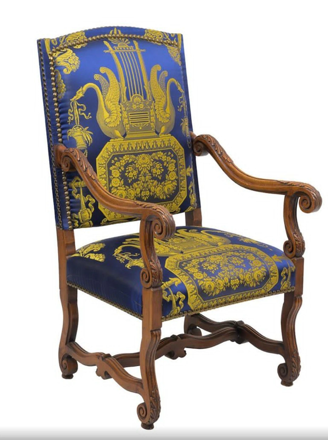 Office chair with neoclassical upholstery – French manufacture – 19th century