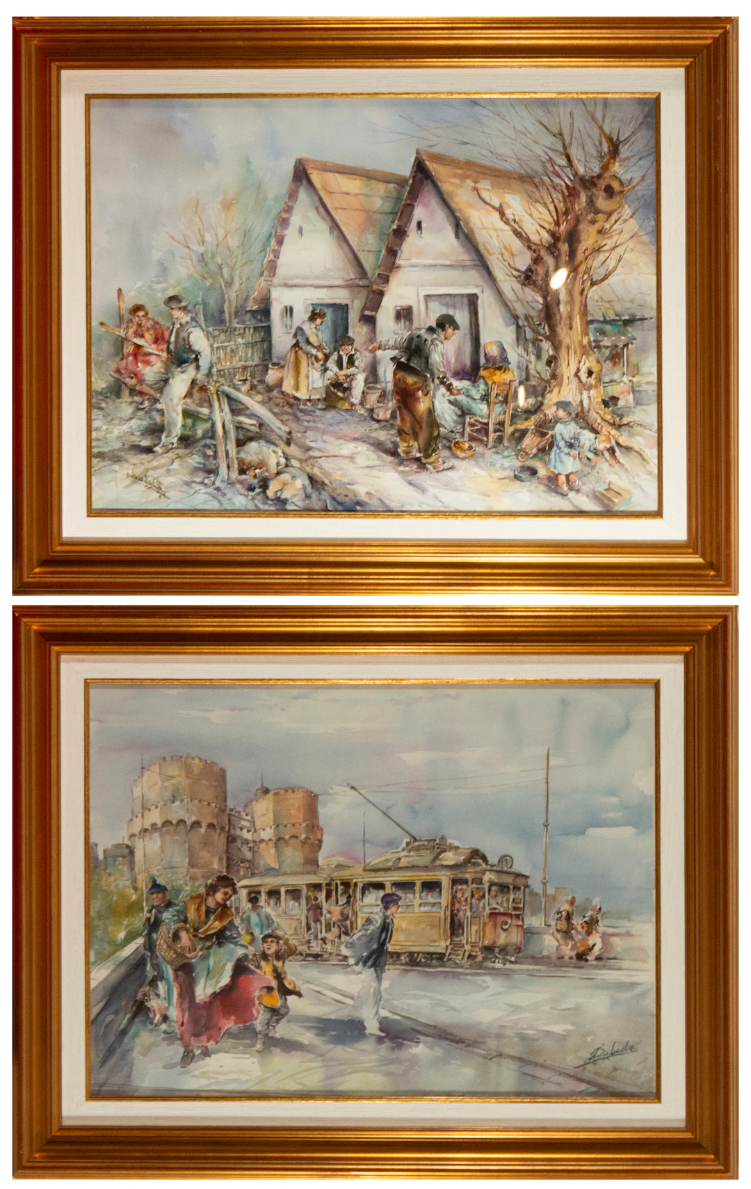 Pair of genre scenes – Boluda, 19th-century Spanish school