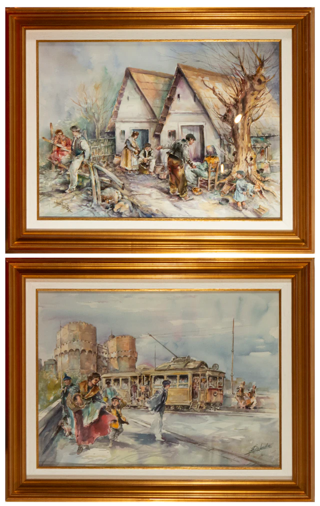 Pair of genre scenes – Boluda, 19th-century Spanish school