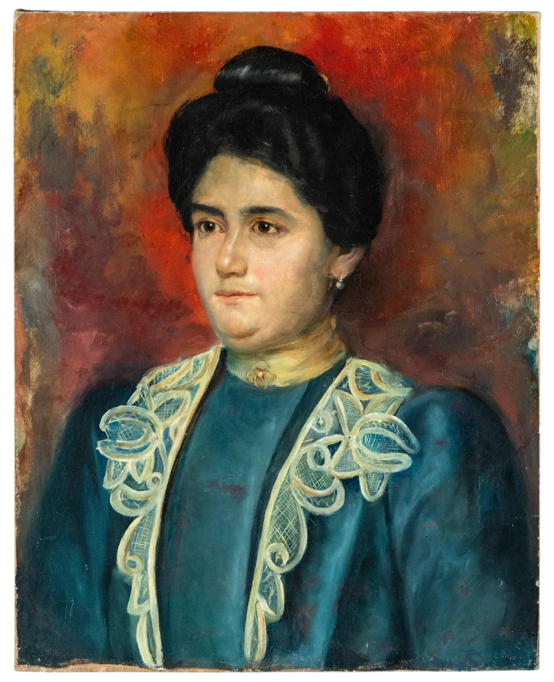 Portrait of a Lady – Spanish School of the Madrazo Family – 19th Century