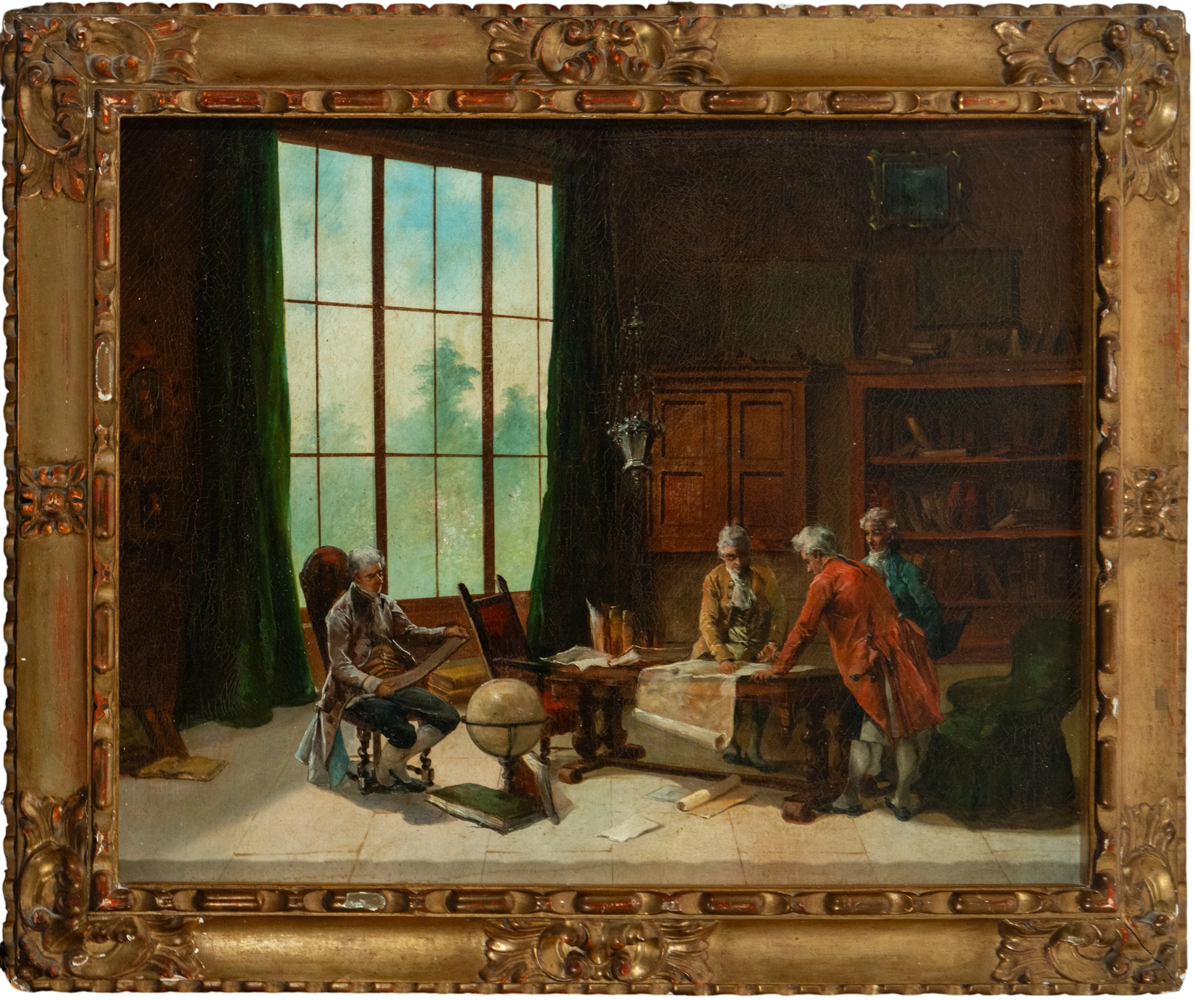 “The Library”, José Jiménez Aranda, signed, Spanish School, 19th Century