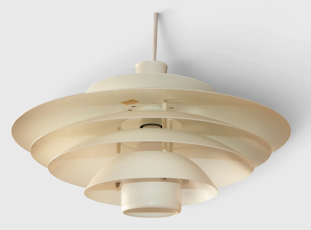 White ceiling lamp – Form-Light – Denmark – 1980s