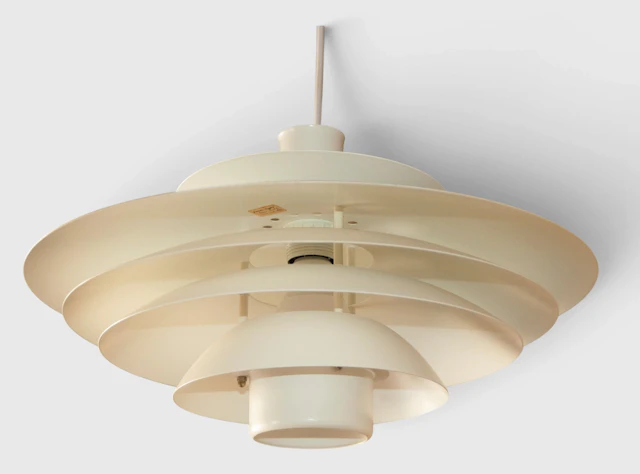 White ceiling lamp – Form-Light – Denmark – 1980s