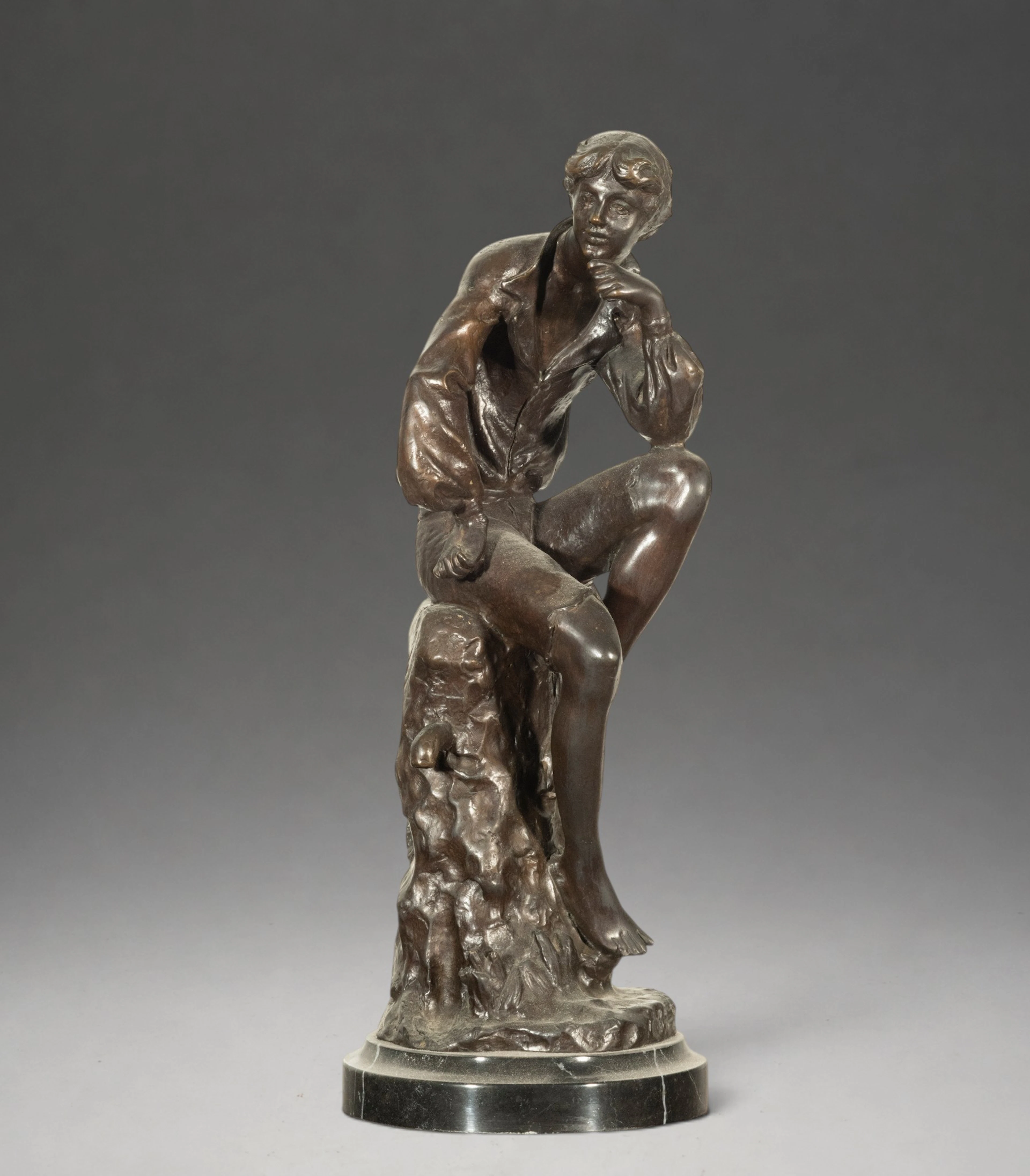 BRONZE THE THINKER, DENIS, FRENCH SCHOOL