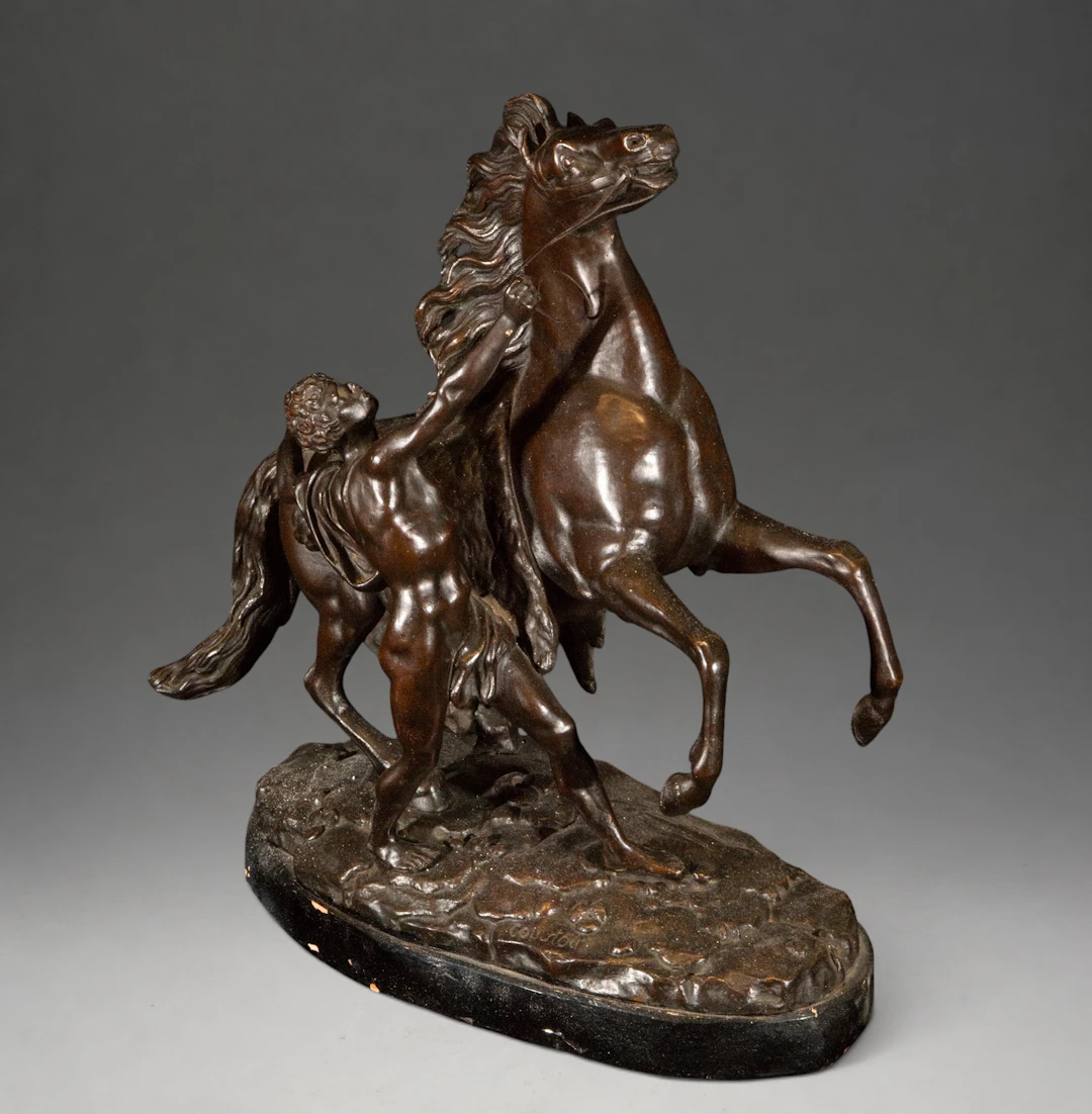 Tamer of a rearing horse – COUSTOU, SIGNED - French School – 19th century