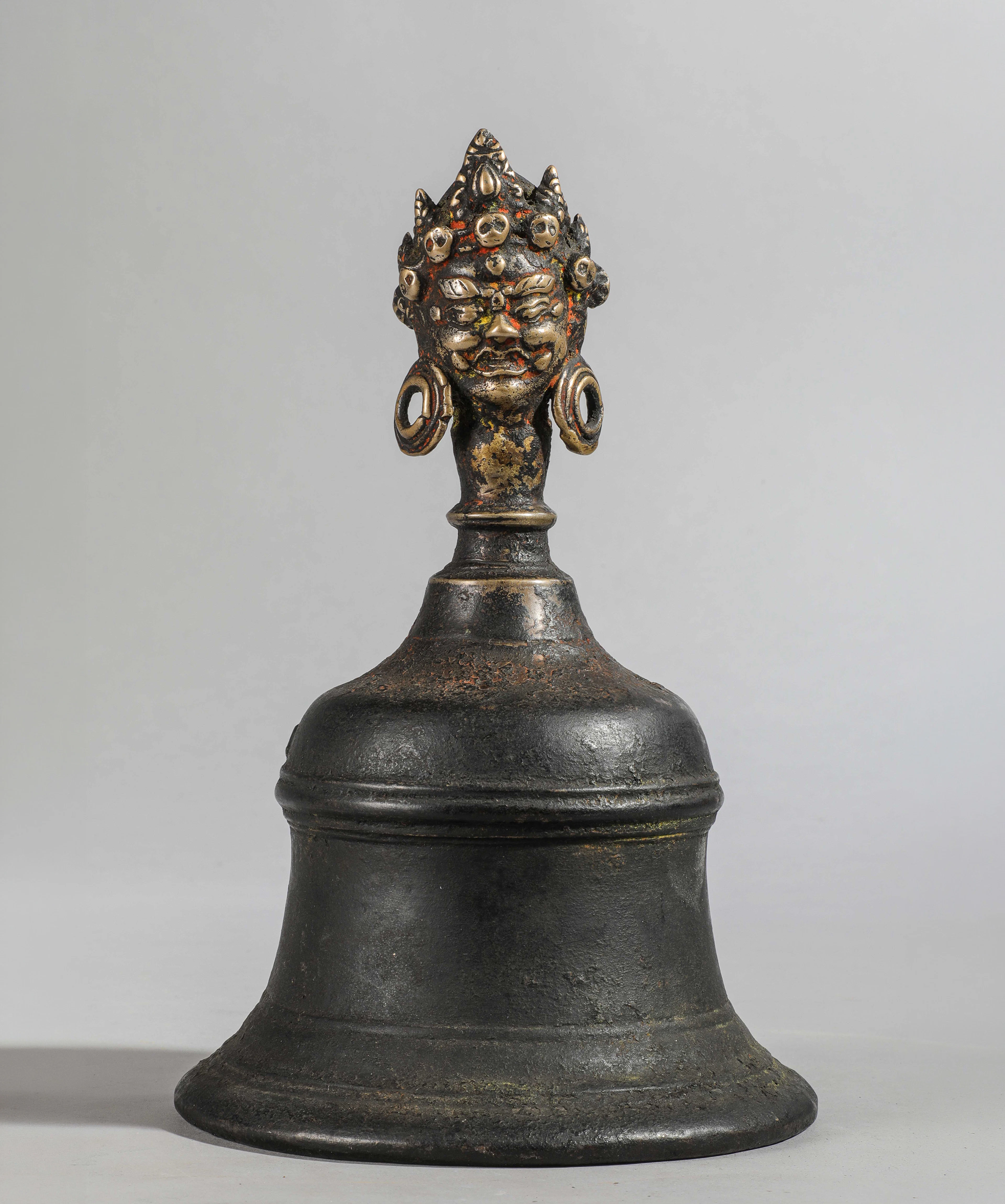 Exceptional Buddhist ritual bronze bell from Tibet, 17th century