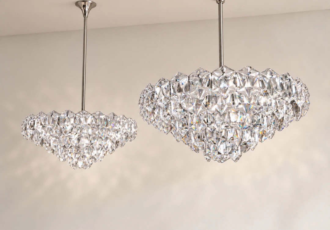 Pair of ceiling lamps. Kinkeldey for OTT International, 20th century