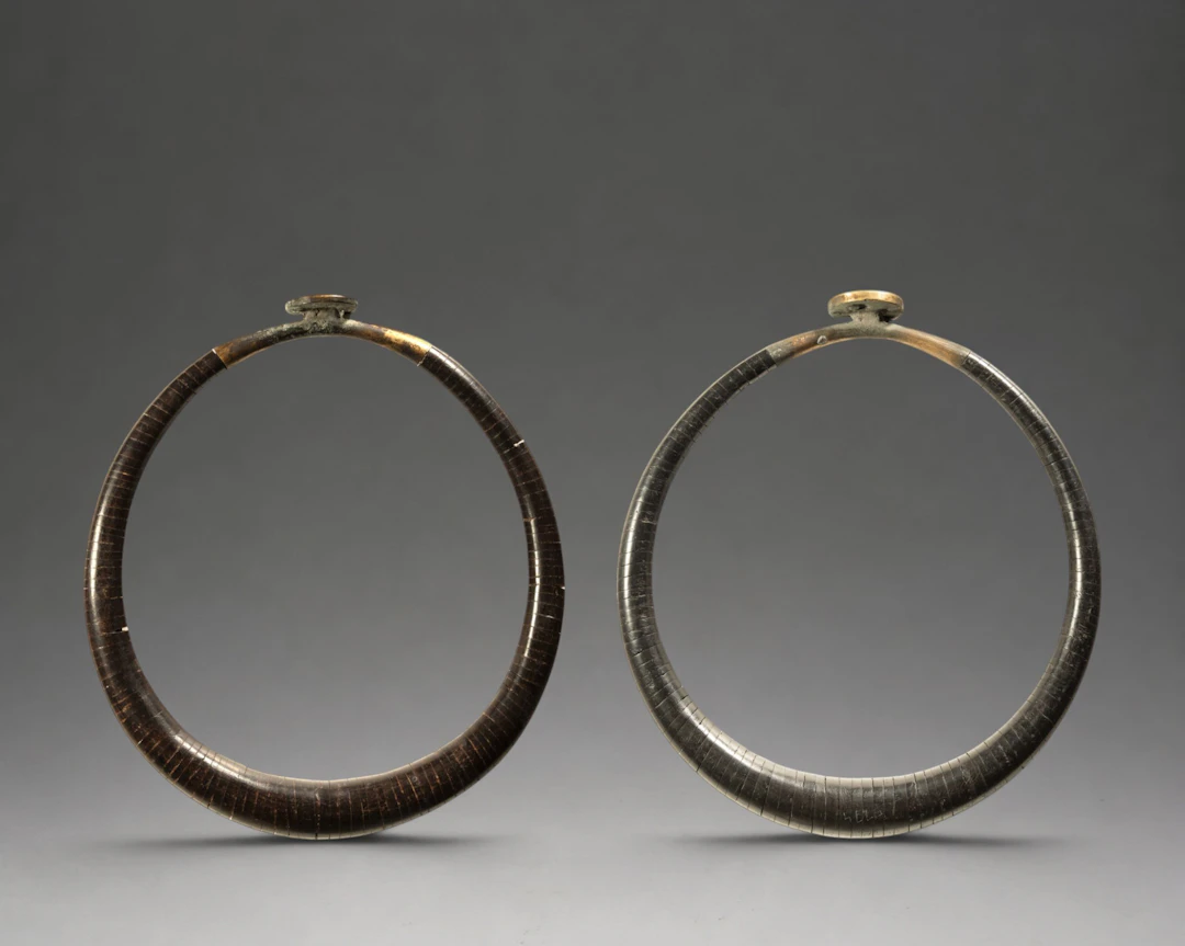 Very Rare Pair of Filipino Bronze and Buffalo Antler Necklaces - Colonial