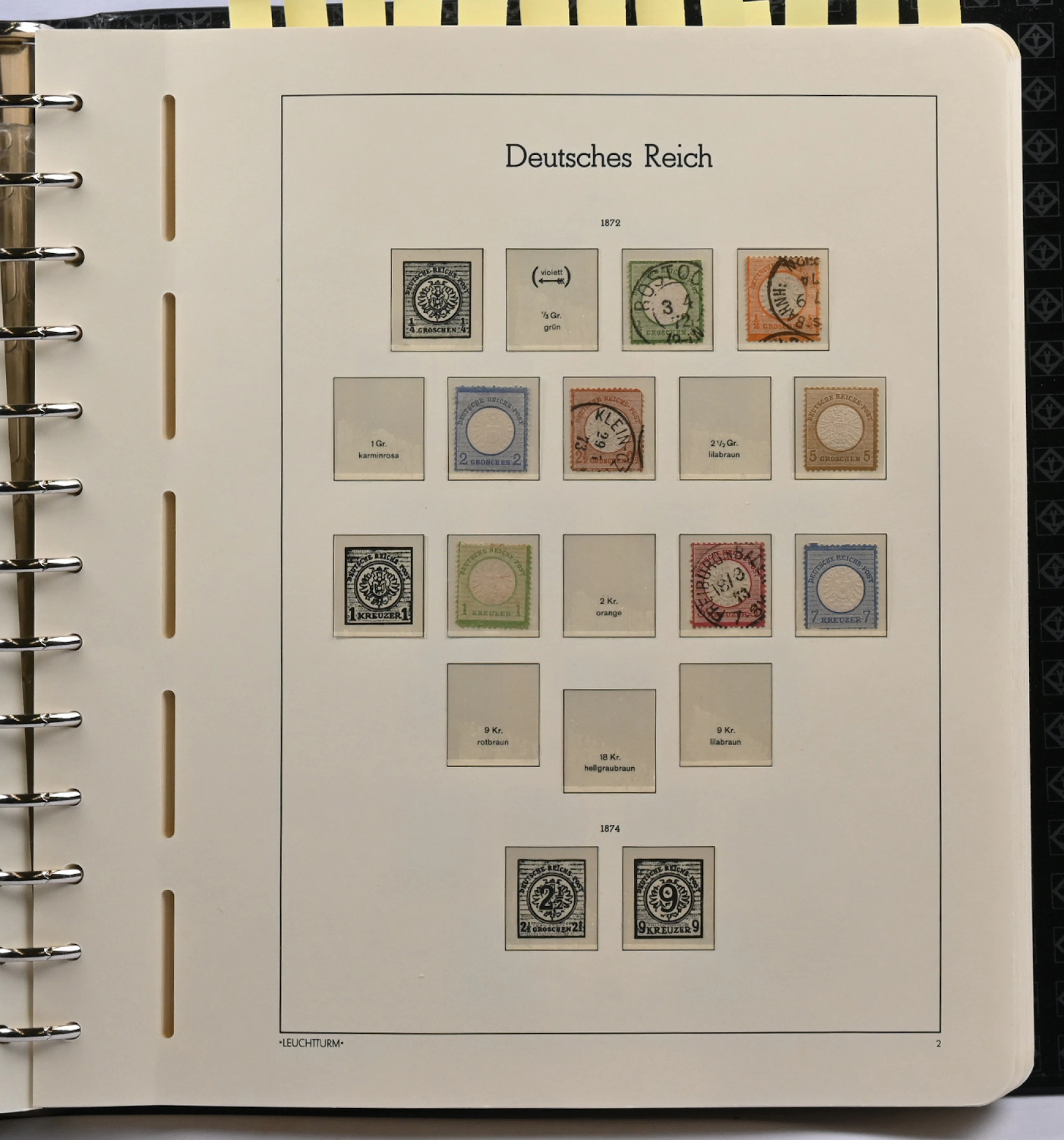 1872 - 1945 remainder collection in Leuchtturm album with mounts.