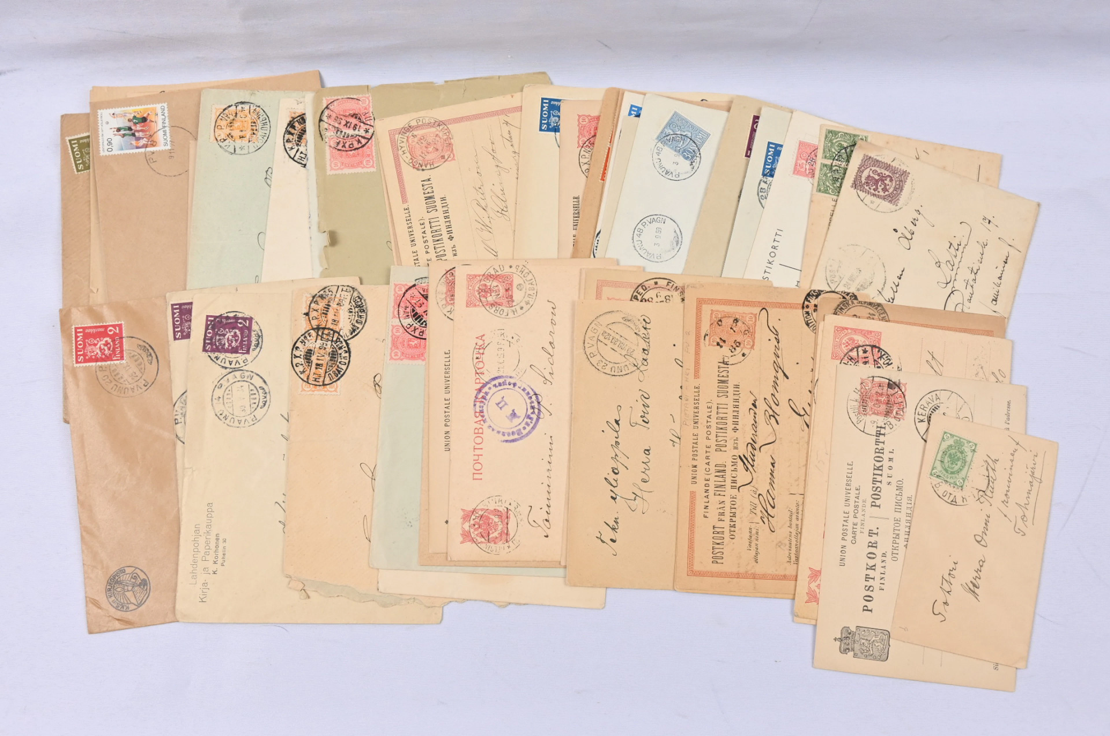 Postal wagon cancellations 1889 - 1982 selection of over 50 pieces.