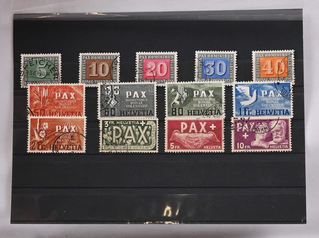 1945 PAX Mi 447-459, used set, Mi 1.000€.