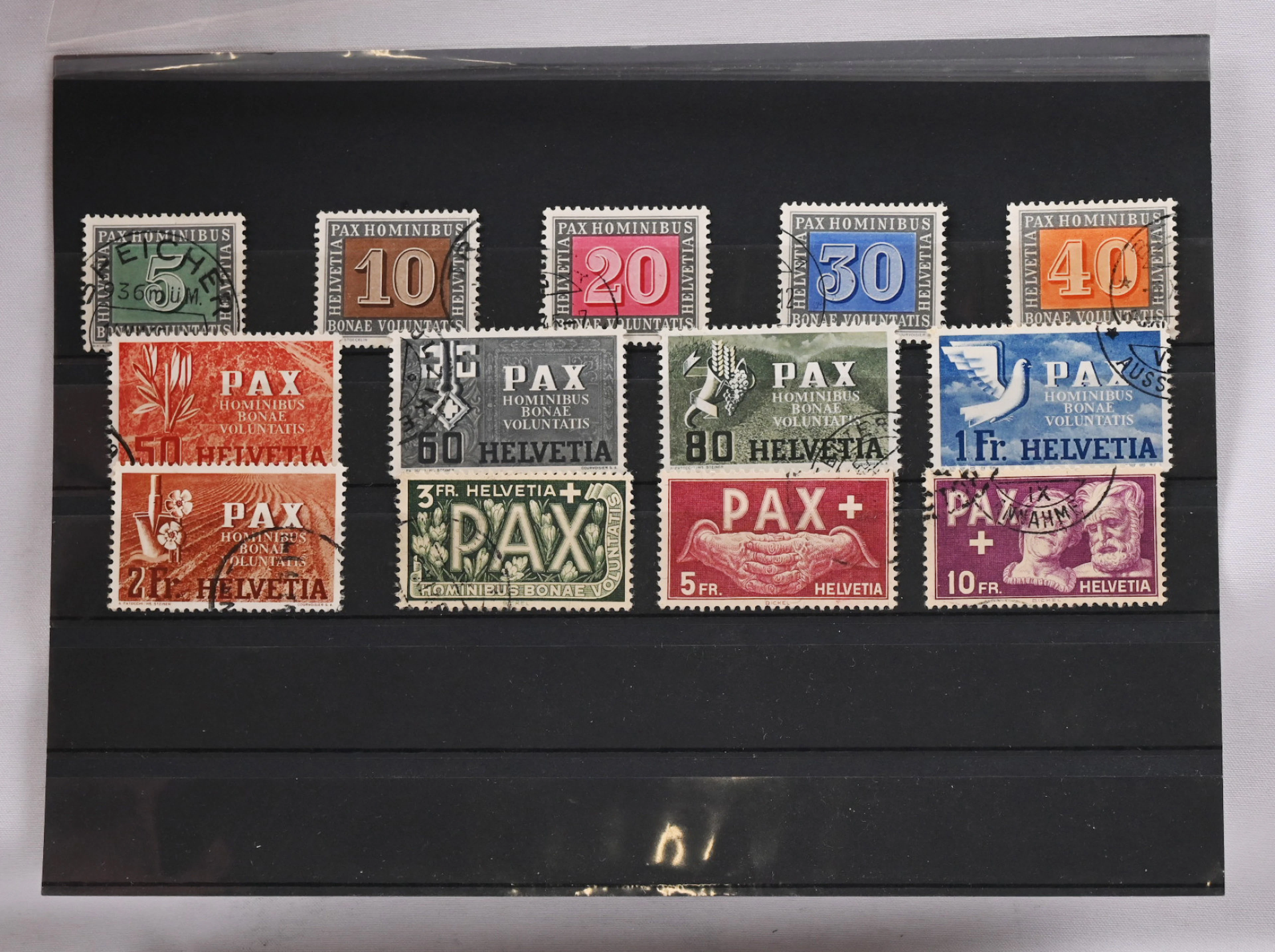 1945 PAX Mi 447-459, used set, Mi 1.000€.