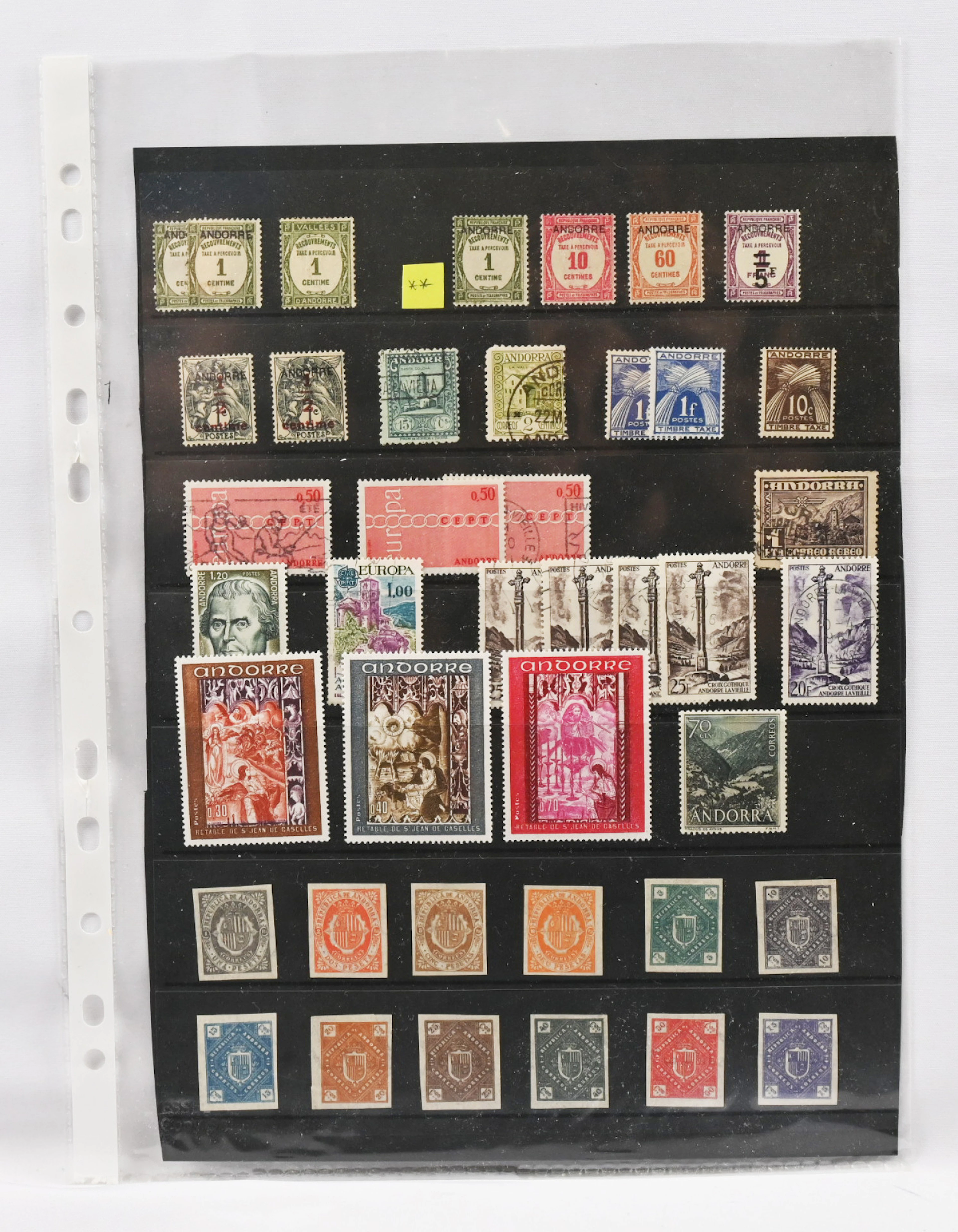 Spanish and French Andorra small selection on three stock pages. eg.