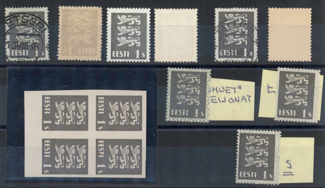 1928/1940 Coat of Arms 1 s gray Mi 74 and 164, selection on stockcard