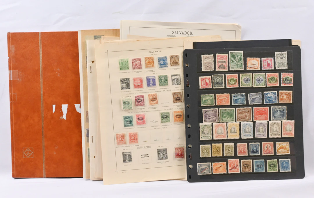Stamp selection in an album, on collection pages and on stock pages