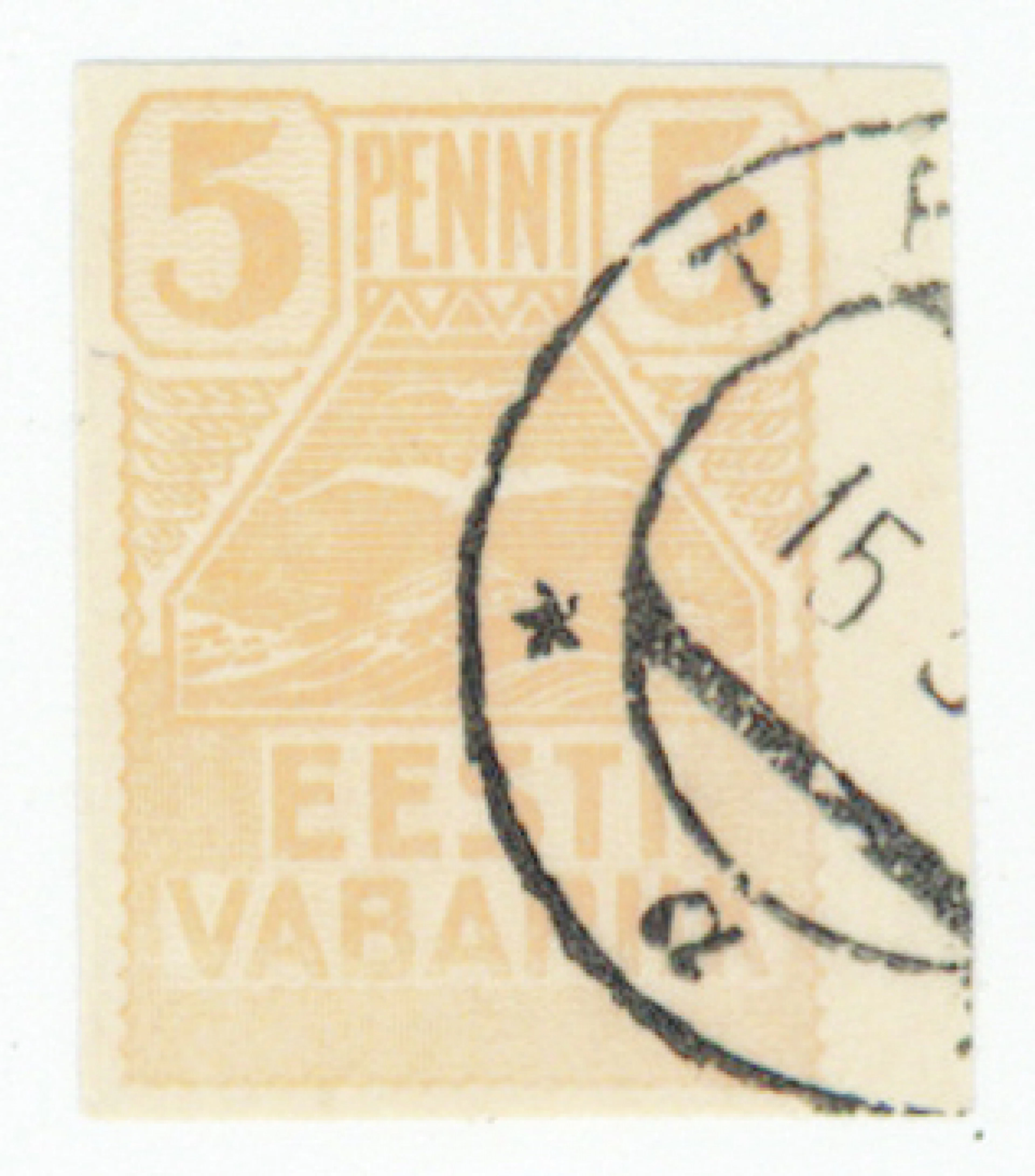 1919 Seagull 5 penni light (lemon) yellow Mi 5, beautiful used.