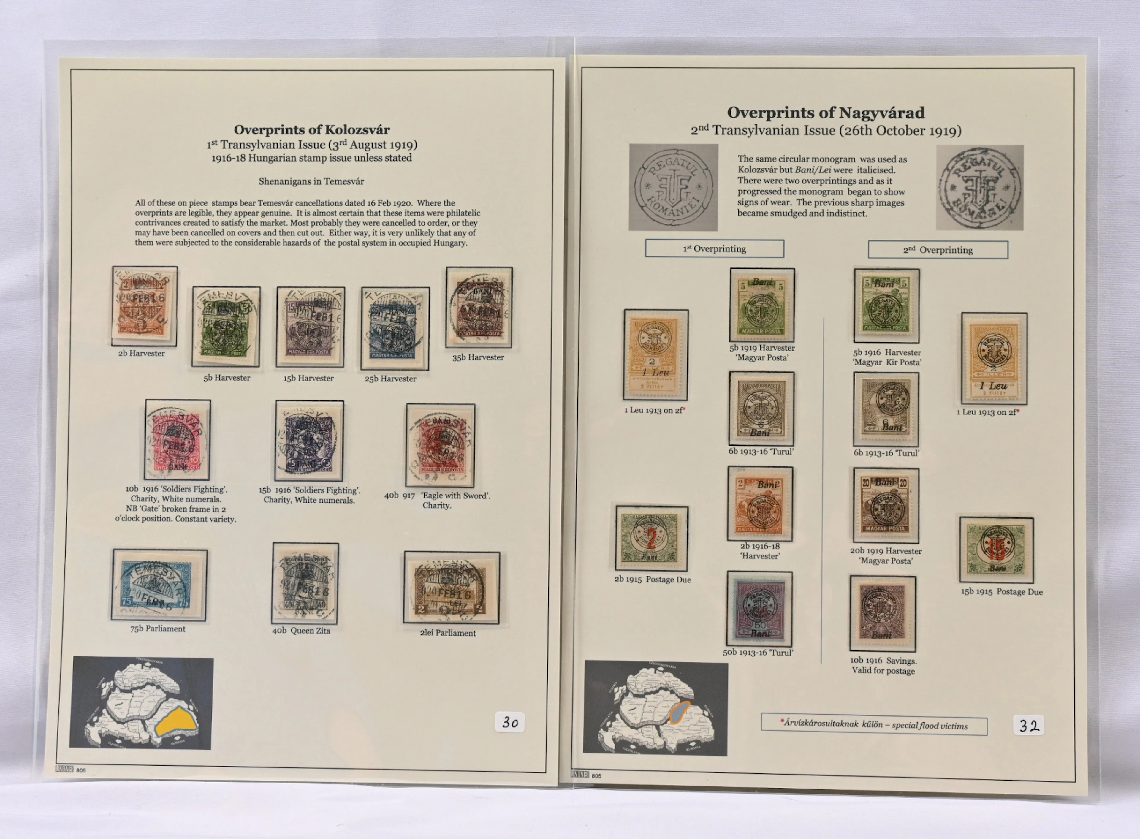Hungary and Romania ”back-of-the-book” material beautifully mounted