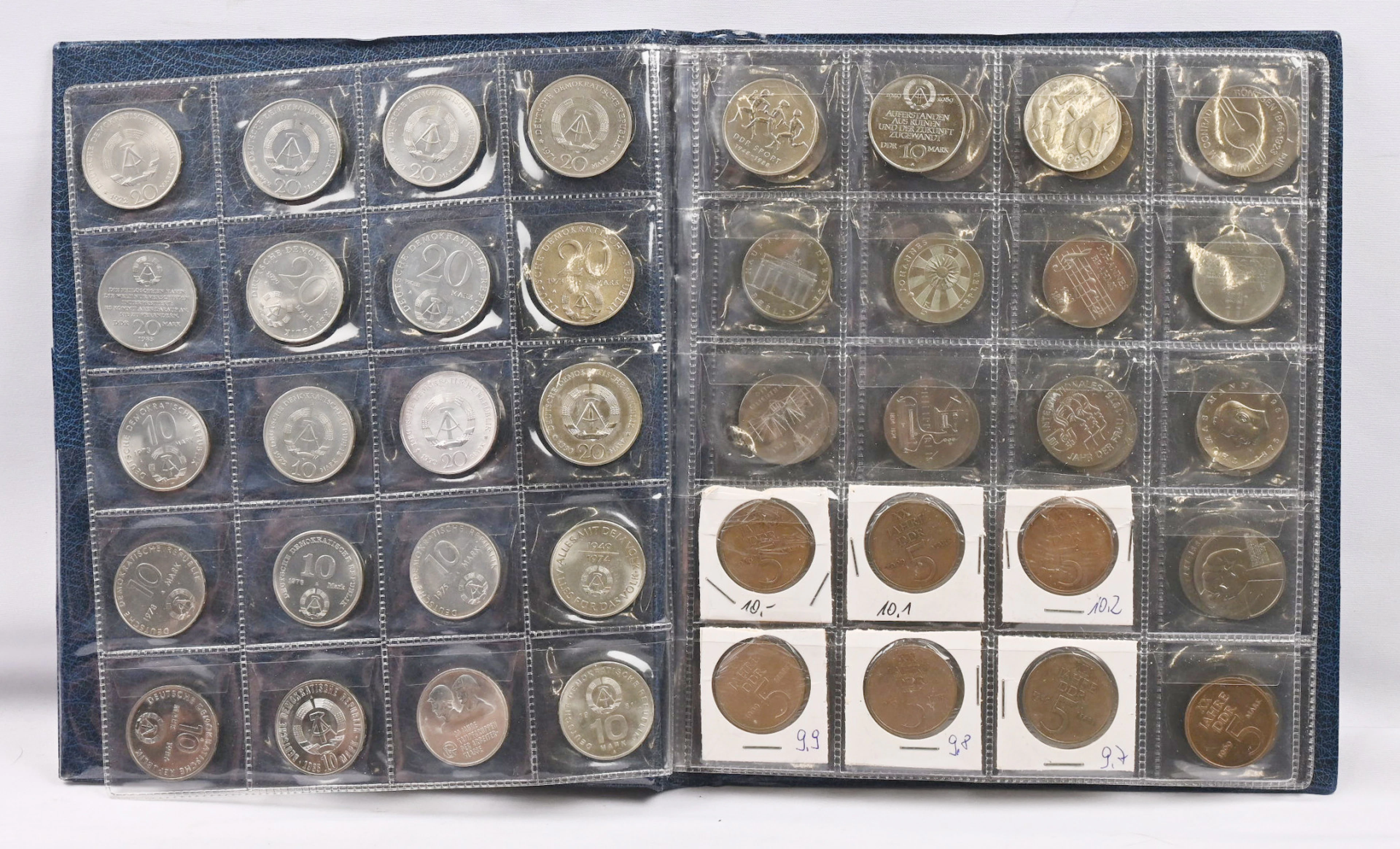 Germany, DDR 1969 - 1990 selection of 20 markka (10 pieces), 10 markka