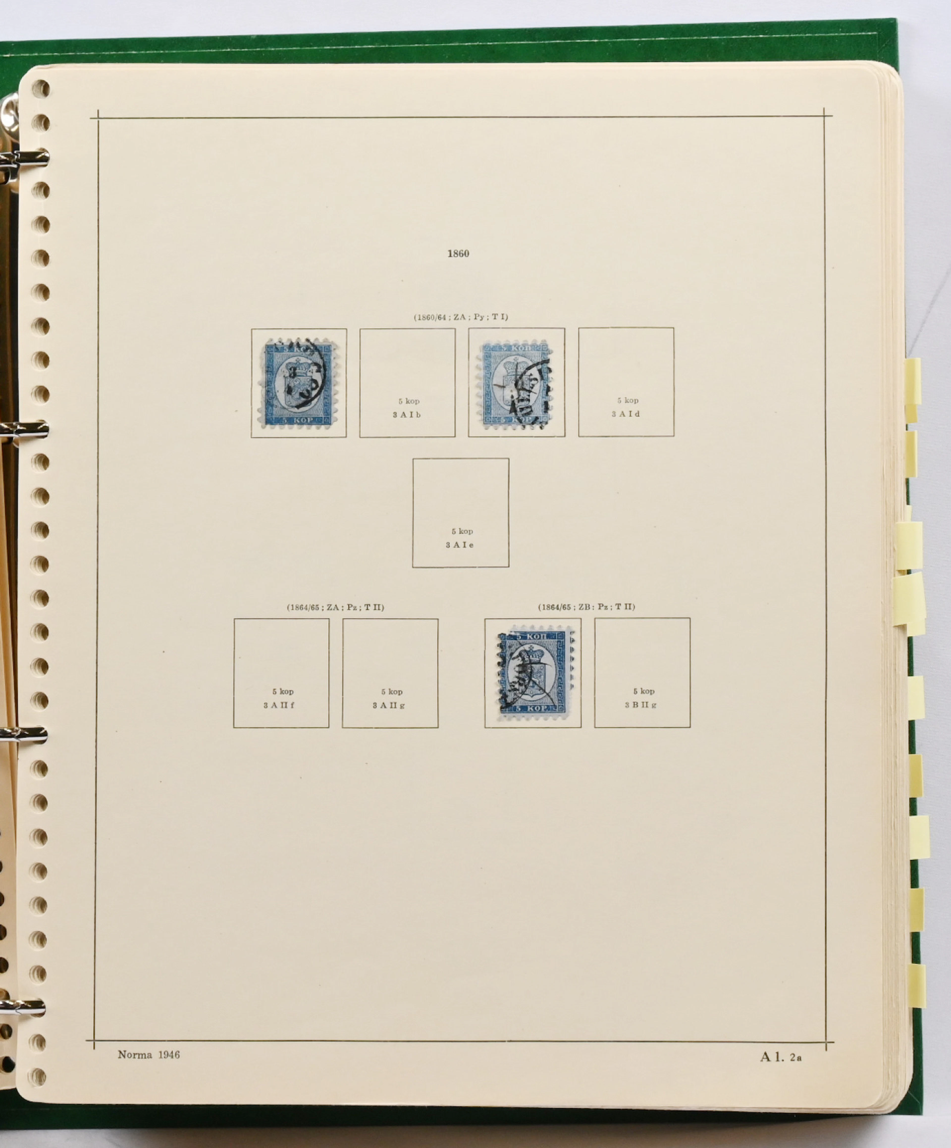 1860 - 1971 old main type collection on pages in album, extended from