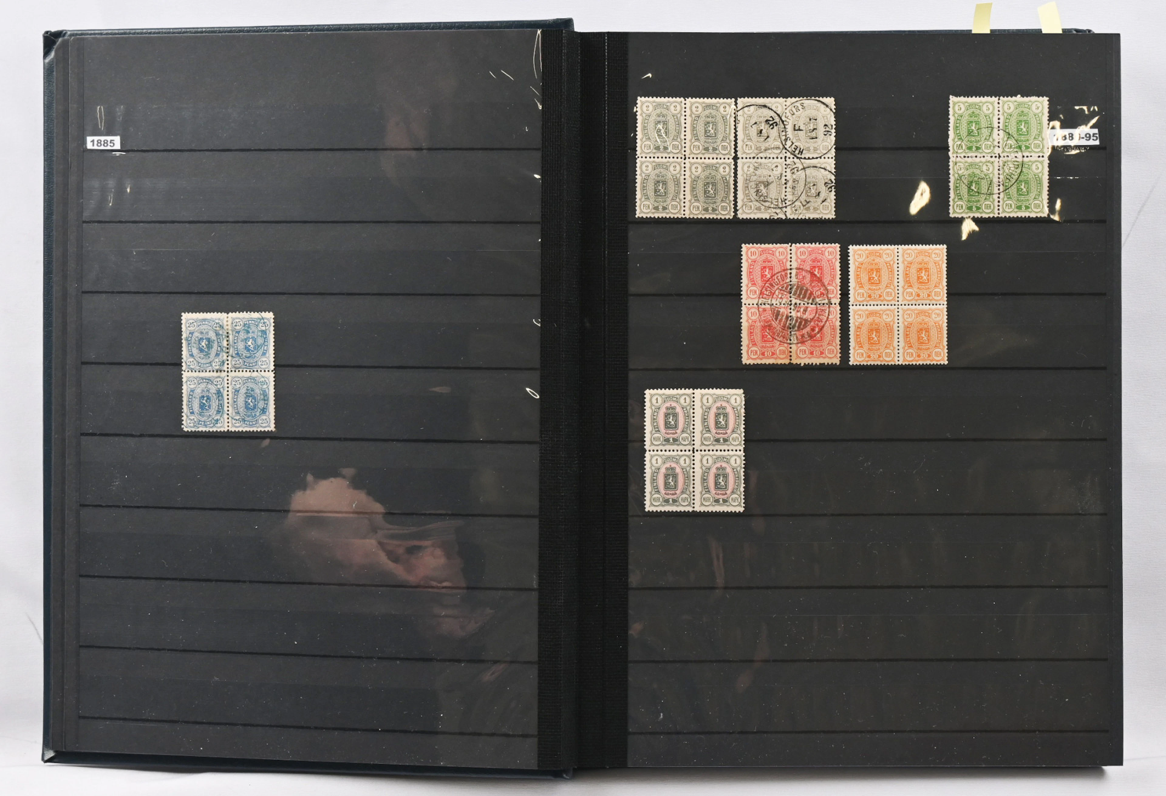 In two stockbooks blocks of four selection of approximately 500-600