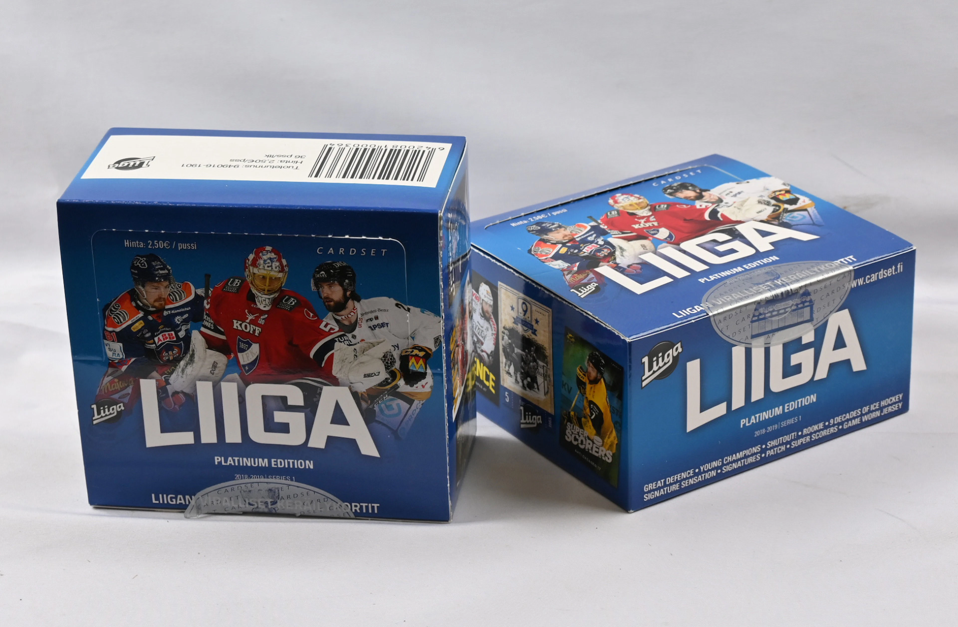 2018-19 Cardset serie 1, 2 boxes, 36 packs in a box