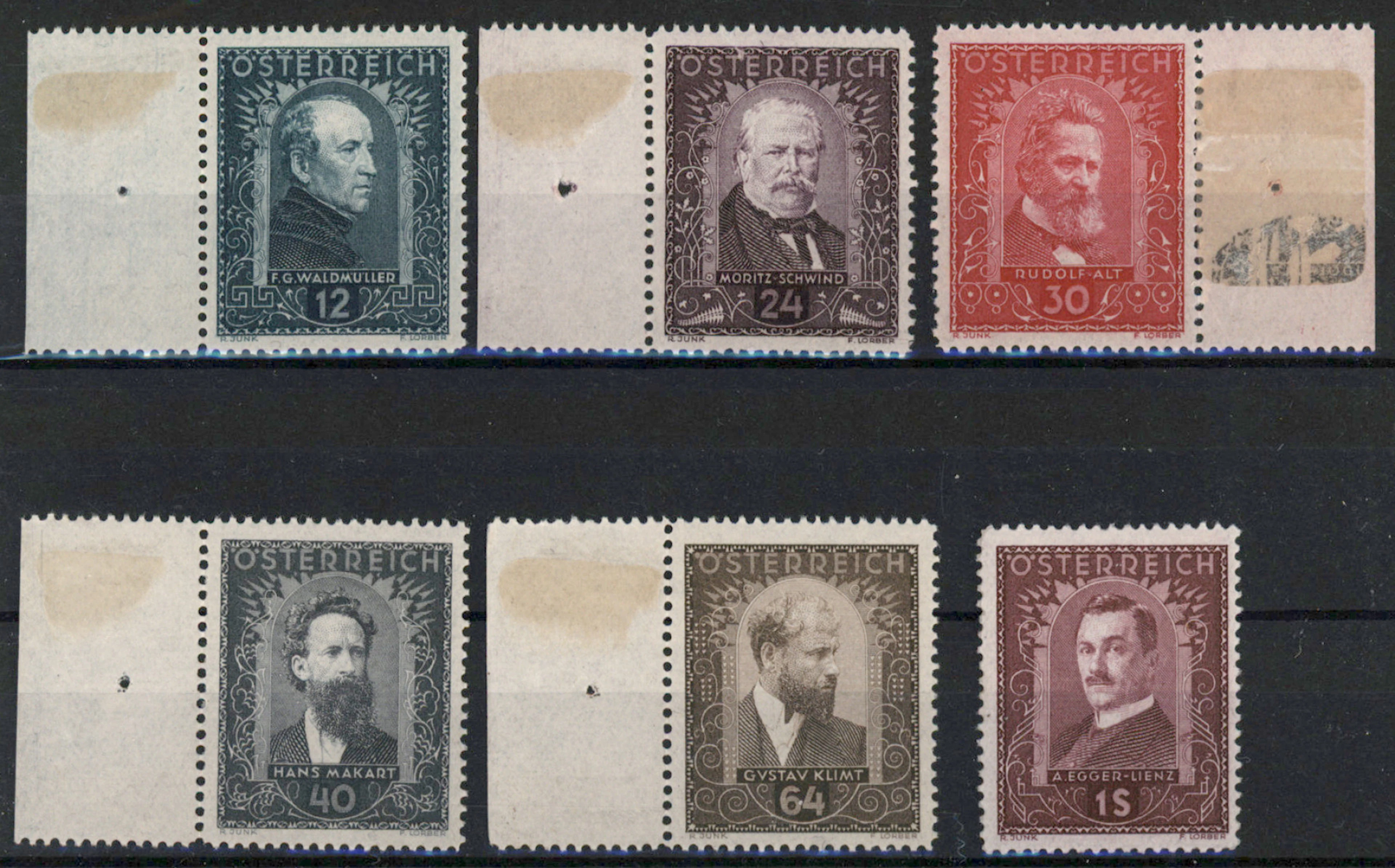 1932 Painters Mi 545-550, very fine mint ** set, hinge remnants on the margins.