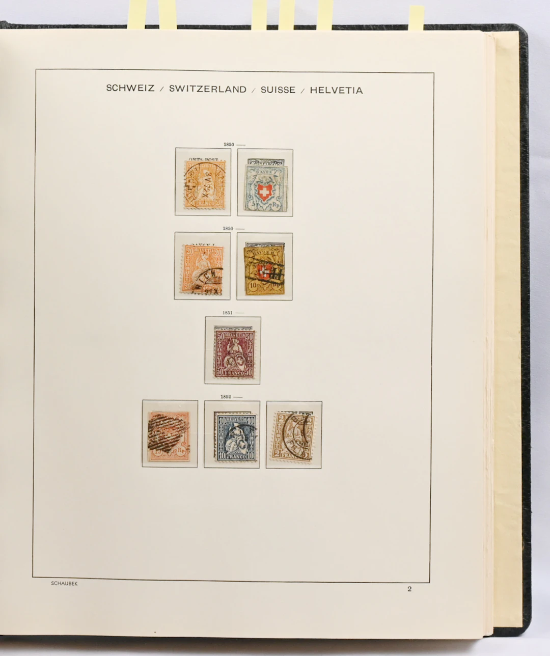 From 1850s to 1959 collection of mainly used material in album. Including