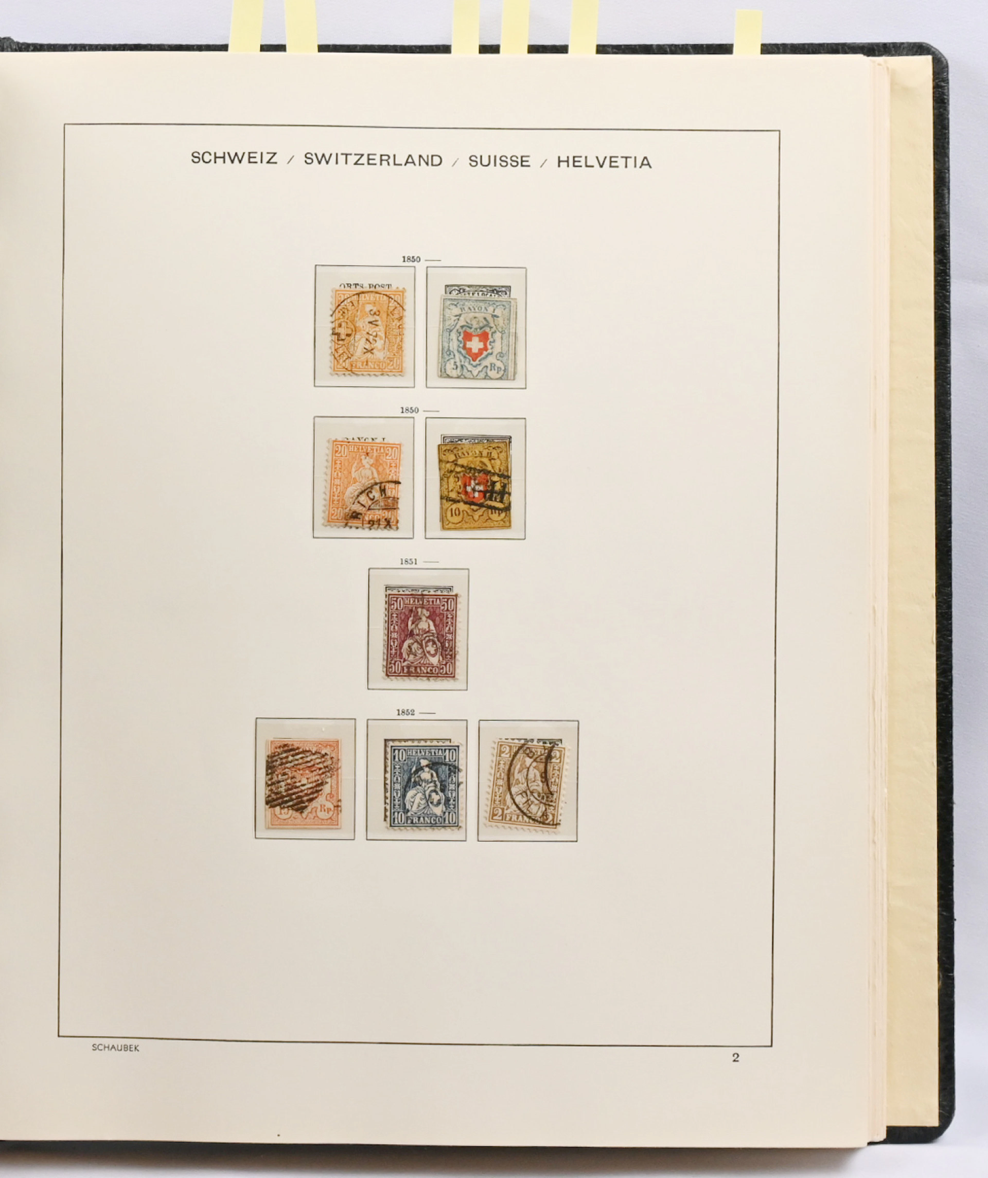 From 1850s to 1959 collection of mainly used material in album. Including