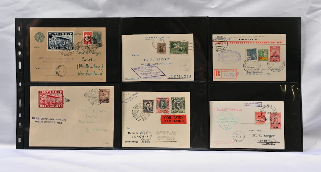 Zeppelin, fine selection of eight used Zeppelin cards (Spain, Austria