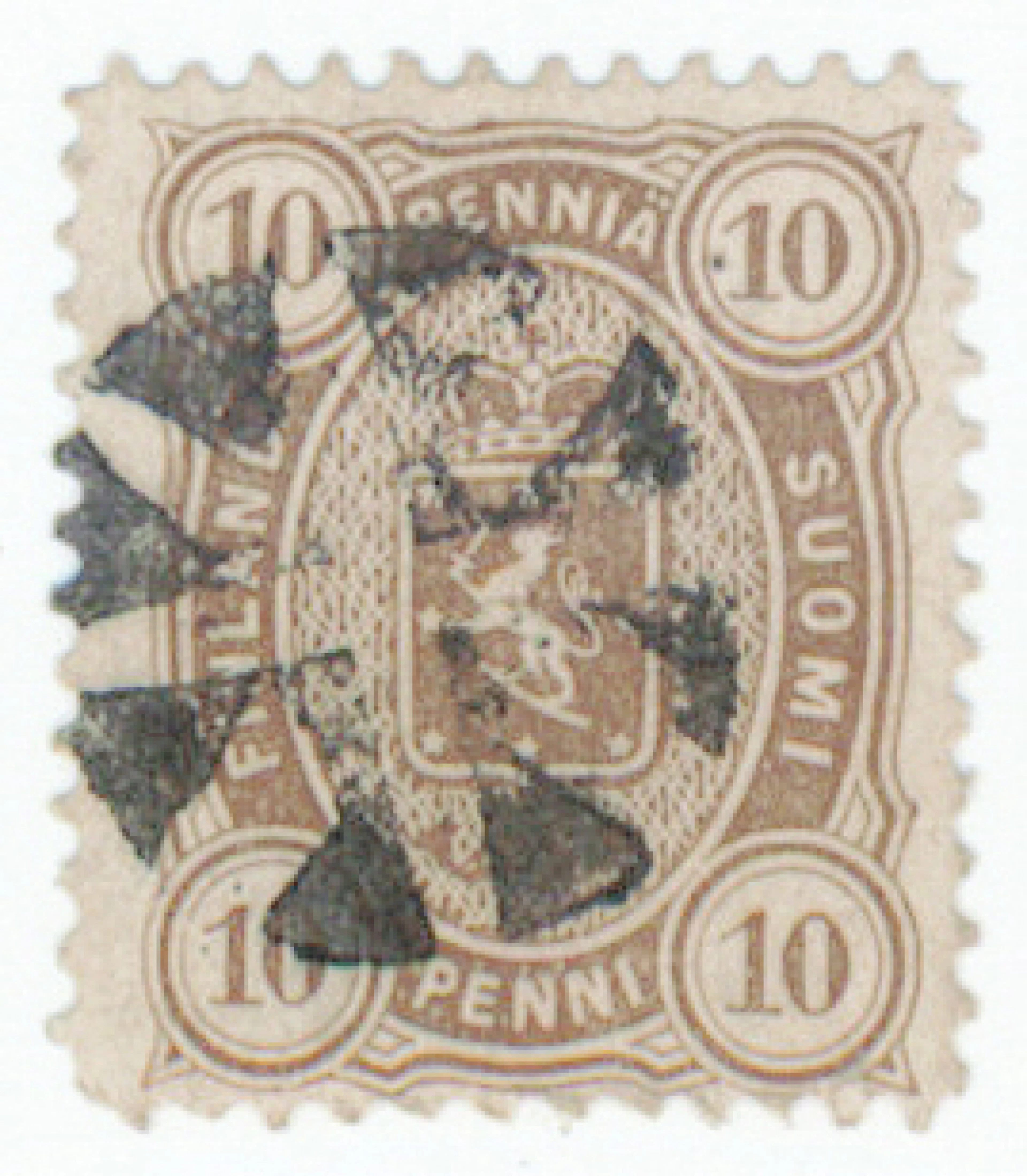 10 penni rare (RR) figure cancellation 418. Certificate: Weber (2005).
