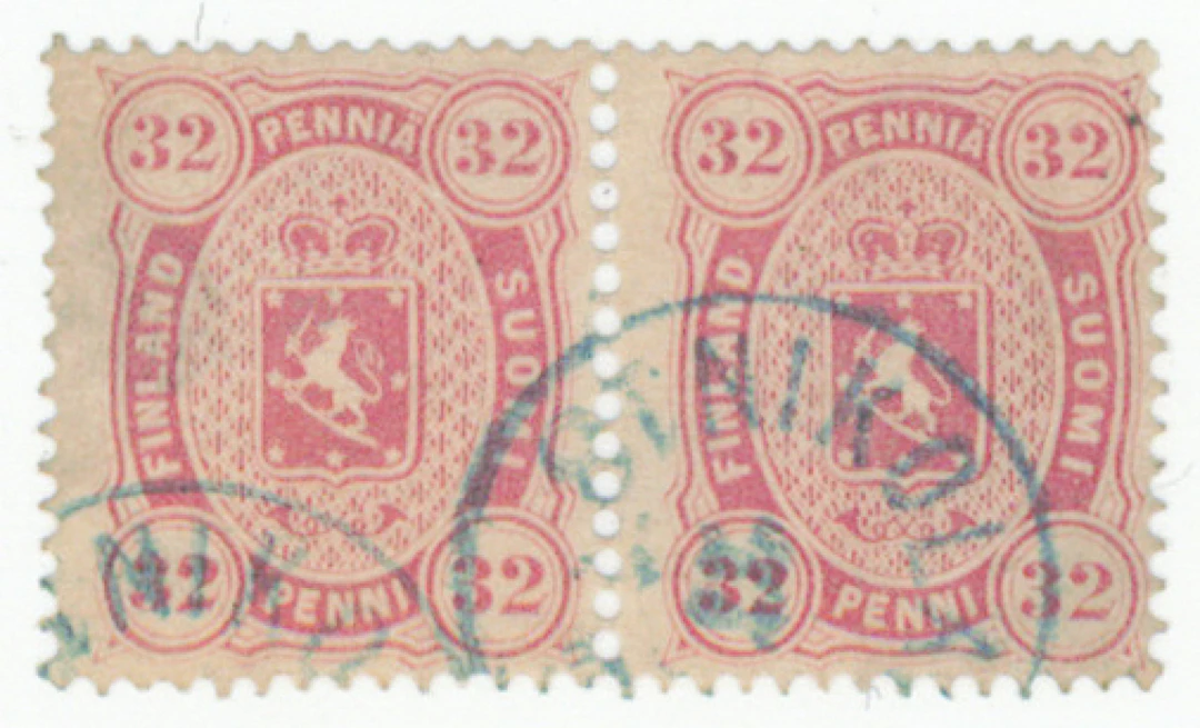 Copenhagen printing pair, Nikolaistad 23.7.1875. The largest known