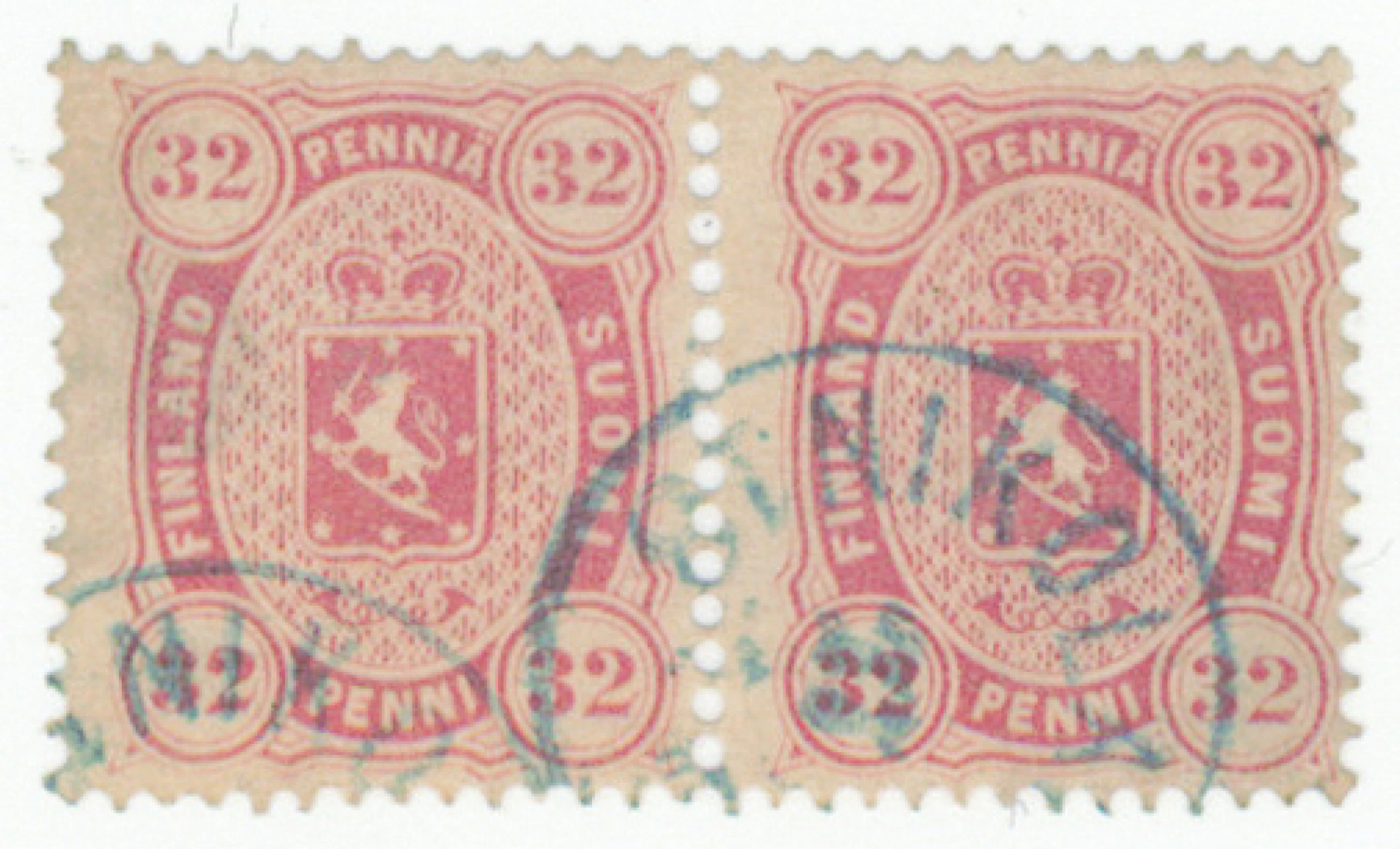 Copenhagen printing pair, Nikolaistad 23.7.1875. The largest known
