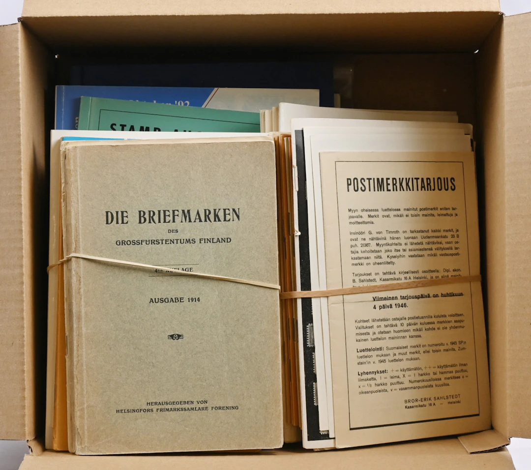 Fine selection of catalogues from auctions where classic Finland collections