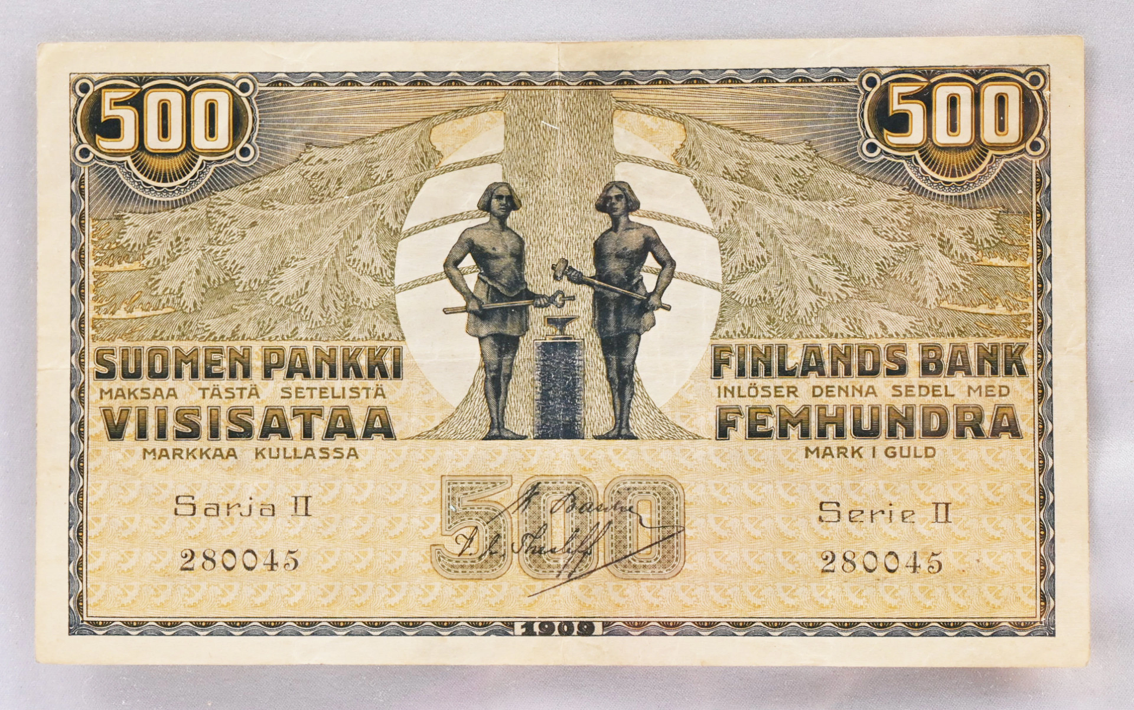 1909 500 markka Series II, condition 1.