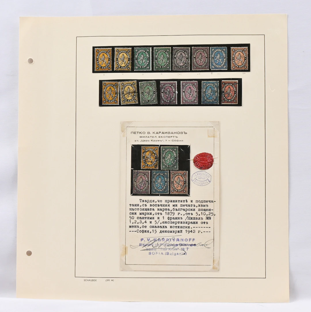 1879 1c - 1Fr Mi 1-5 fine old collection page, where all values as